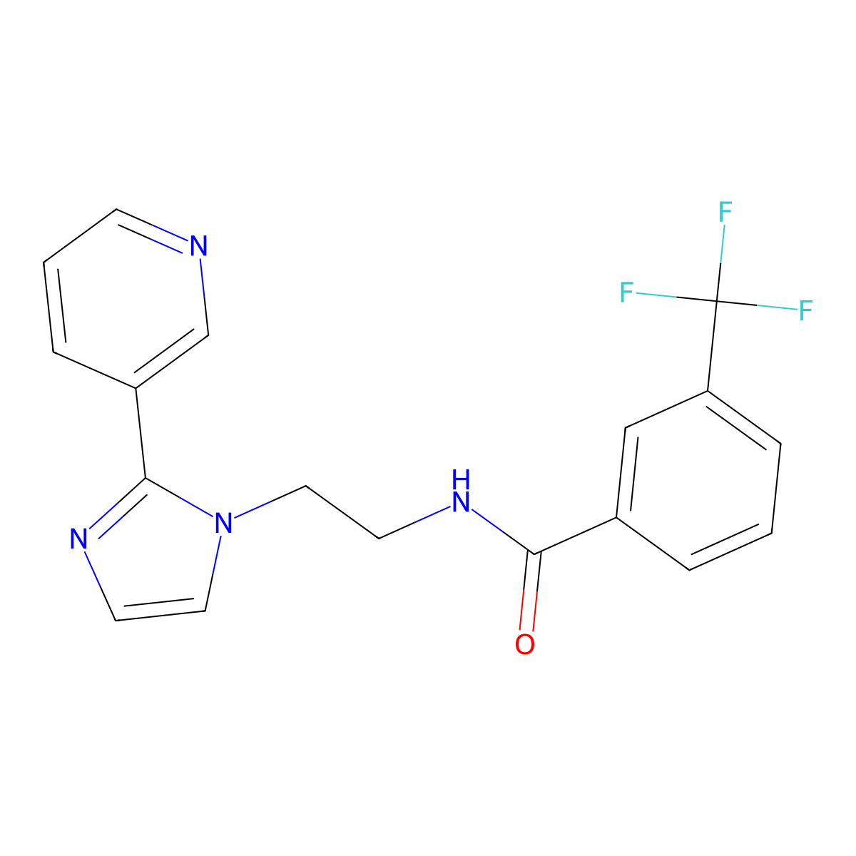 N-(2-(2-(pyridin-3-yl)-1H-imidazol-1-yl)ethyl)-3-(trifluoromethyl)benzamide molecular structure, CAS 2034234-25-6