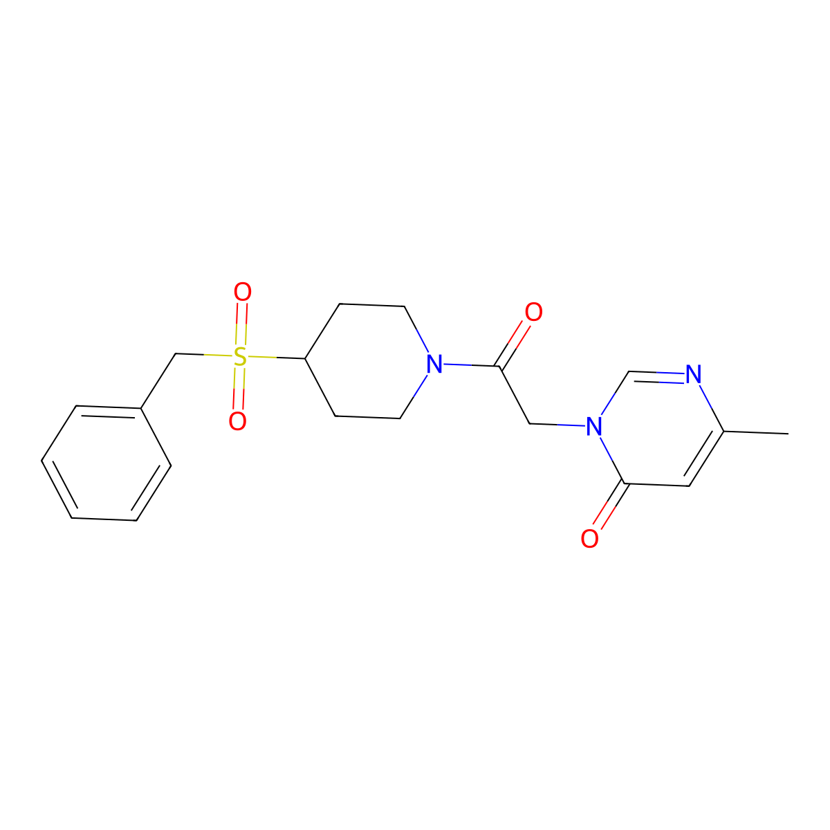 3-(2-(4-(benzylsulfonyl)piperidin-1-yl)-2-oxoethyl)-6-methylpyrimidin-4(3H)-one molecular structure, CAS 2034234-26-7