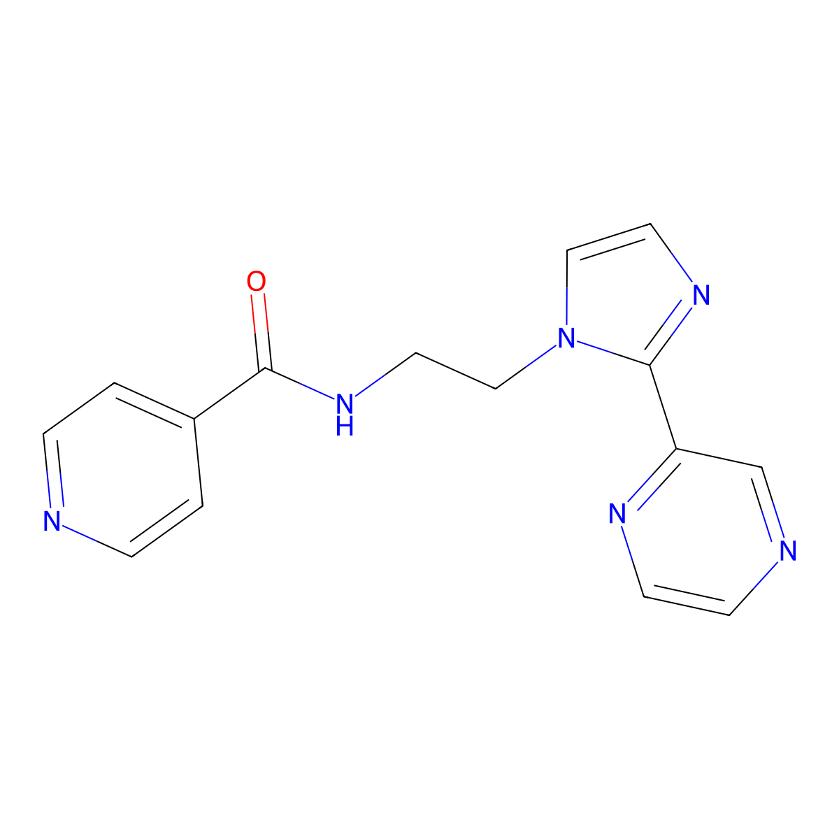 N-(2-(2-(pyrazin-2-yl)-1H-imidazol-1-yl)ethyl)isonicotinamide molecular structure, CAS 2034234-27-8