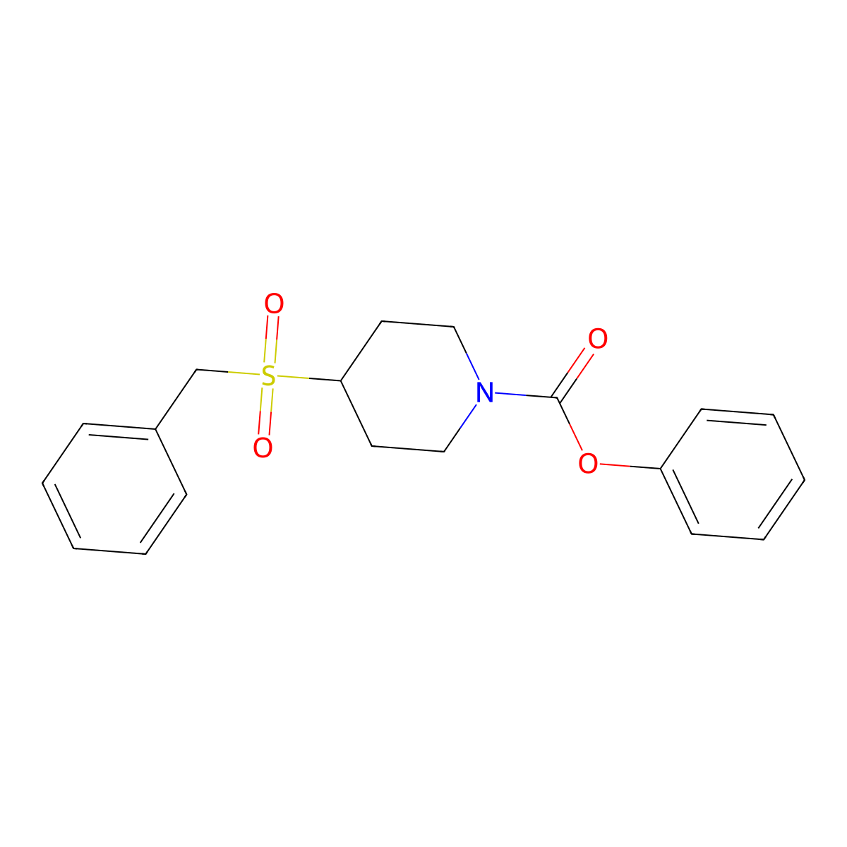 Phenyl 4-(benzylsulfonyl)piperidine-1-carboxylate molecular structure, CAS 2034234-32-5