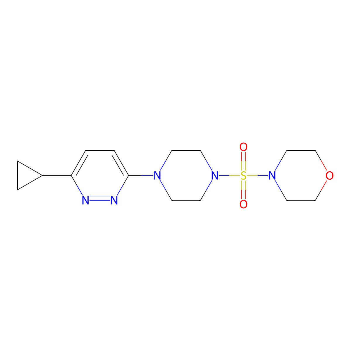 4-{[4-(6-Cyclopropylpyridazin-3-yl)piperazin-1-yl]sulfonyl}morpholine molecular structure, CAS 2034234-40-5
