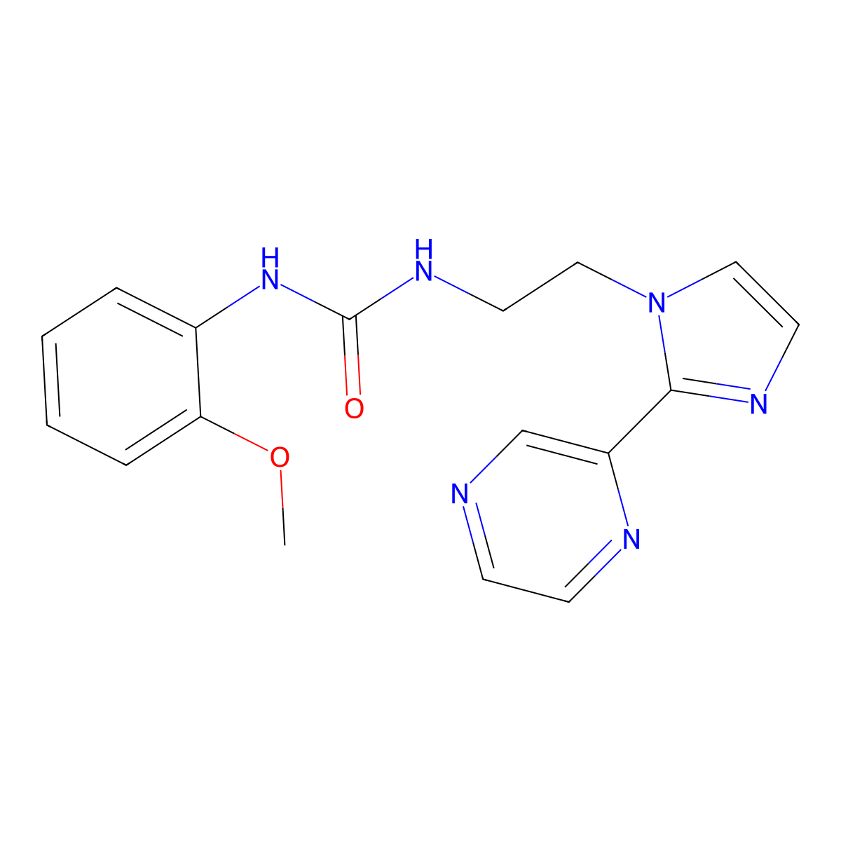 1-(2-methoxyphenyl)-3-(2-(2-(pyrazin-2-yl)-1H-imidazol-1-yl)ethyl)urea molecular structure, CAS 2034234-46-1