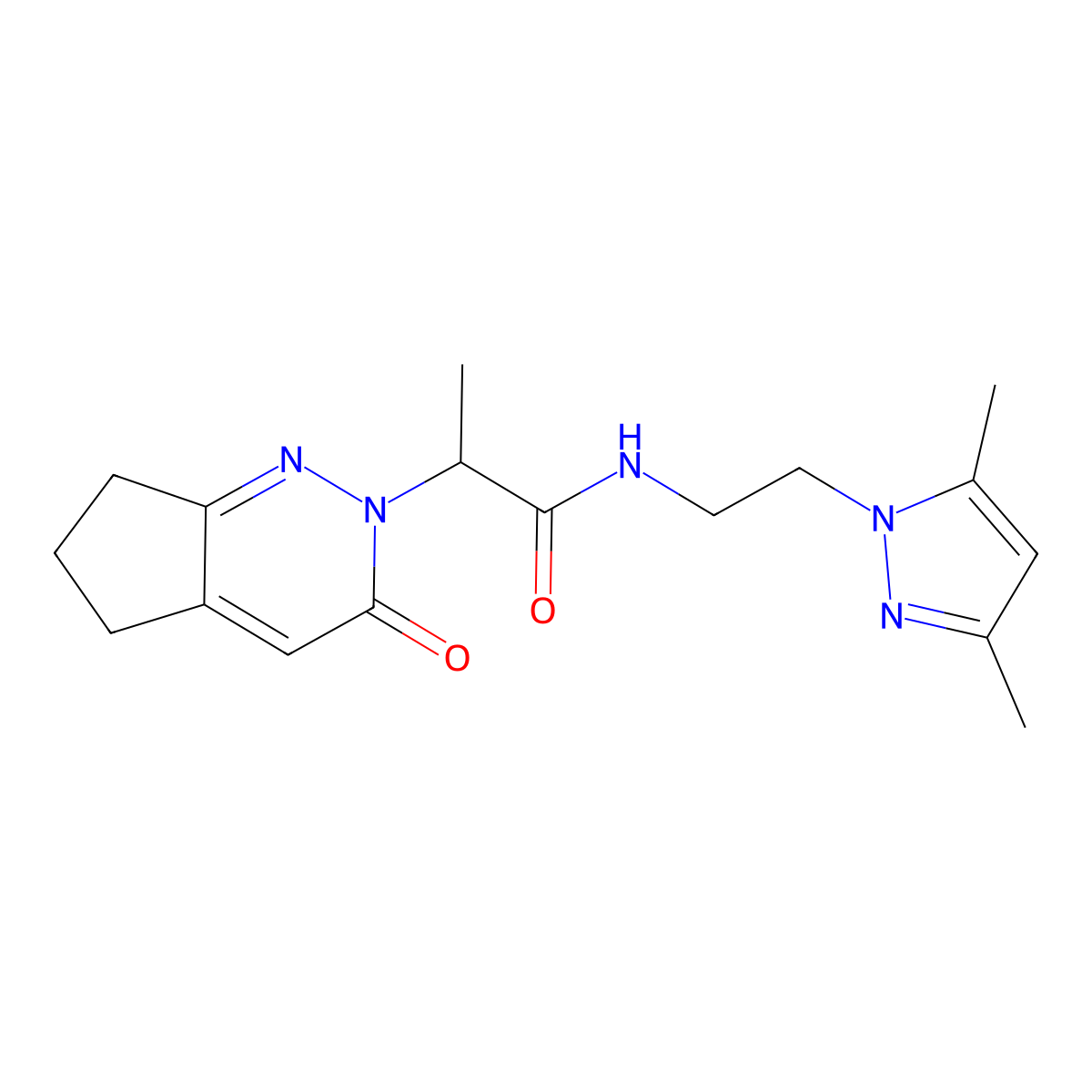 N-(2-(3,5-dimethyl-1H-pyrazol-1-yl)ethyl)-2-(3-oxo-3,5,6,7-tetrahydro-2H-cyclopenta[c]pyridazin-2-yl)propanamide molecular structure, CAS 2034234-47-2