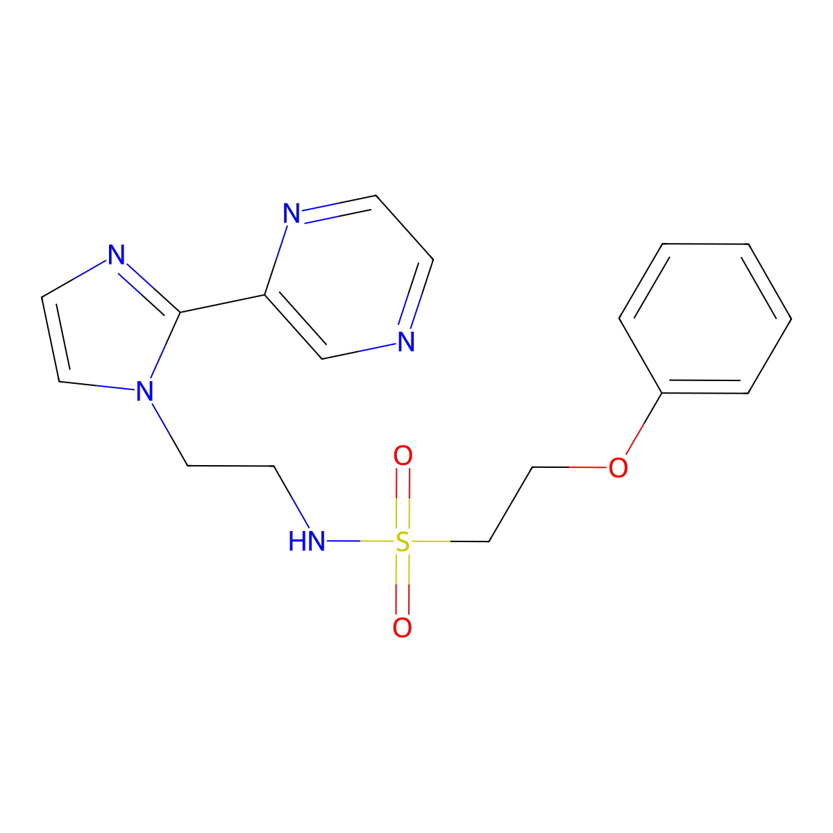 2-phenoxy-N-(2-(2-(pyrazin-2-yl)-1H-imidazol-1-yl)ethyl)ethanesulfonamide molecular structure, CAS 2034234-56-3