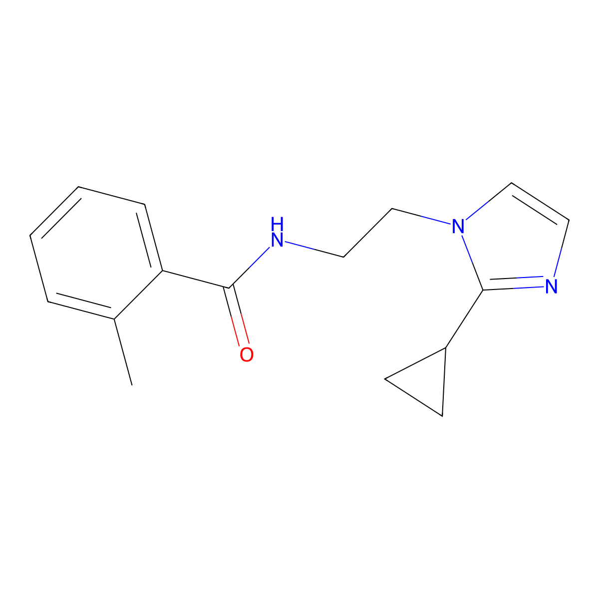 N-[2-(2-cyclopropyl-1H-imidazol-1-yl)ethyl]-2-methylbenzamide molecular structure, CAS 2034234-57-4