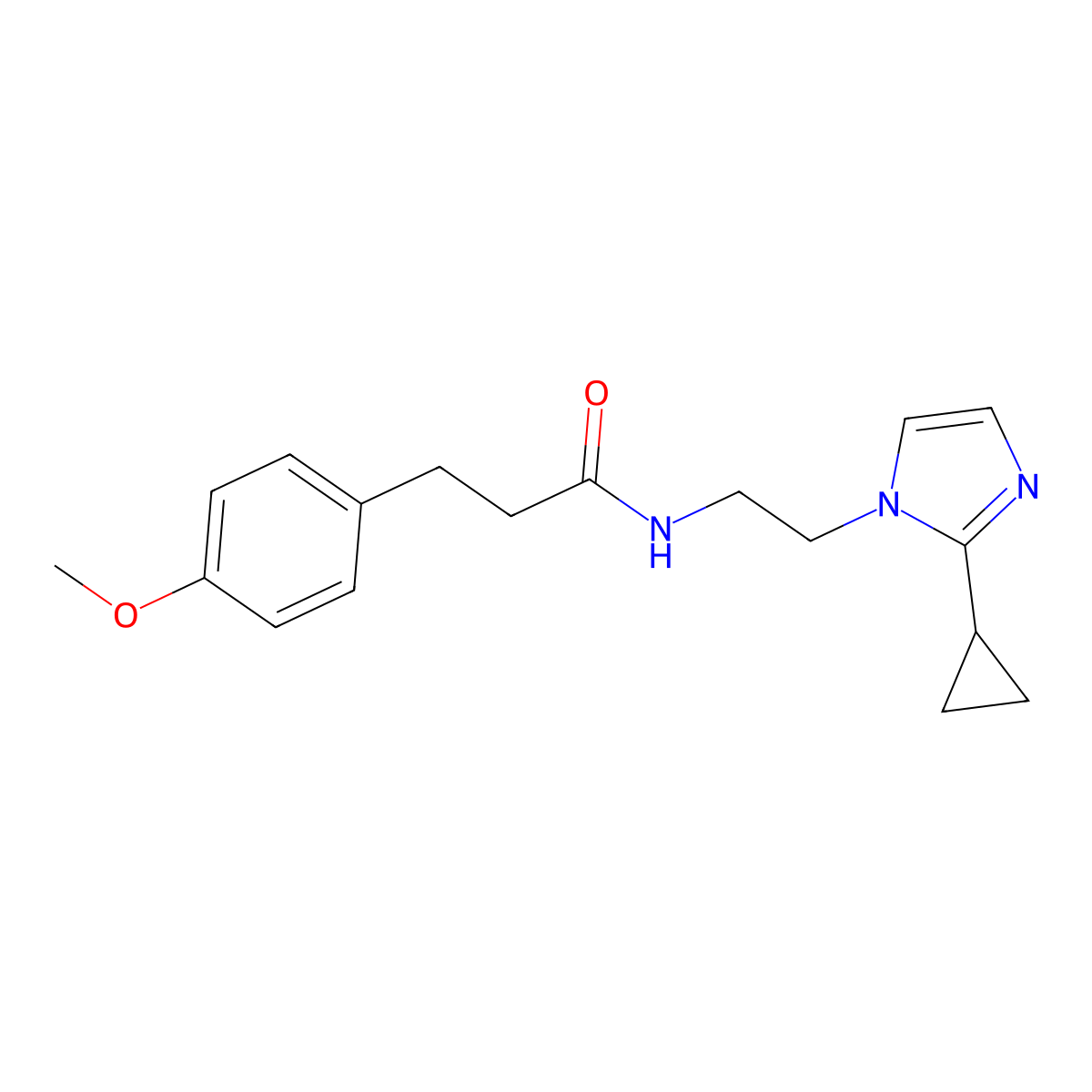 N-[2-(2-cyclopropyl-1H-imidazol-1-yl)ethyl]-3-(4-methoxyphenyl)propanamide molecular structure, CAS 2034234-59-6