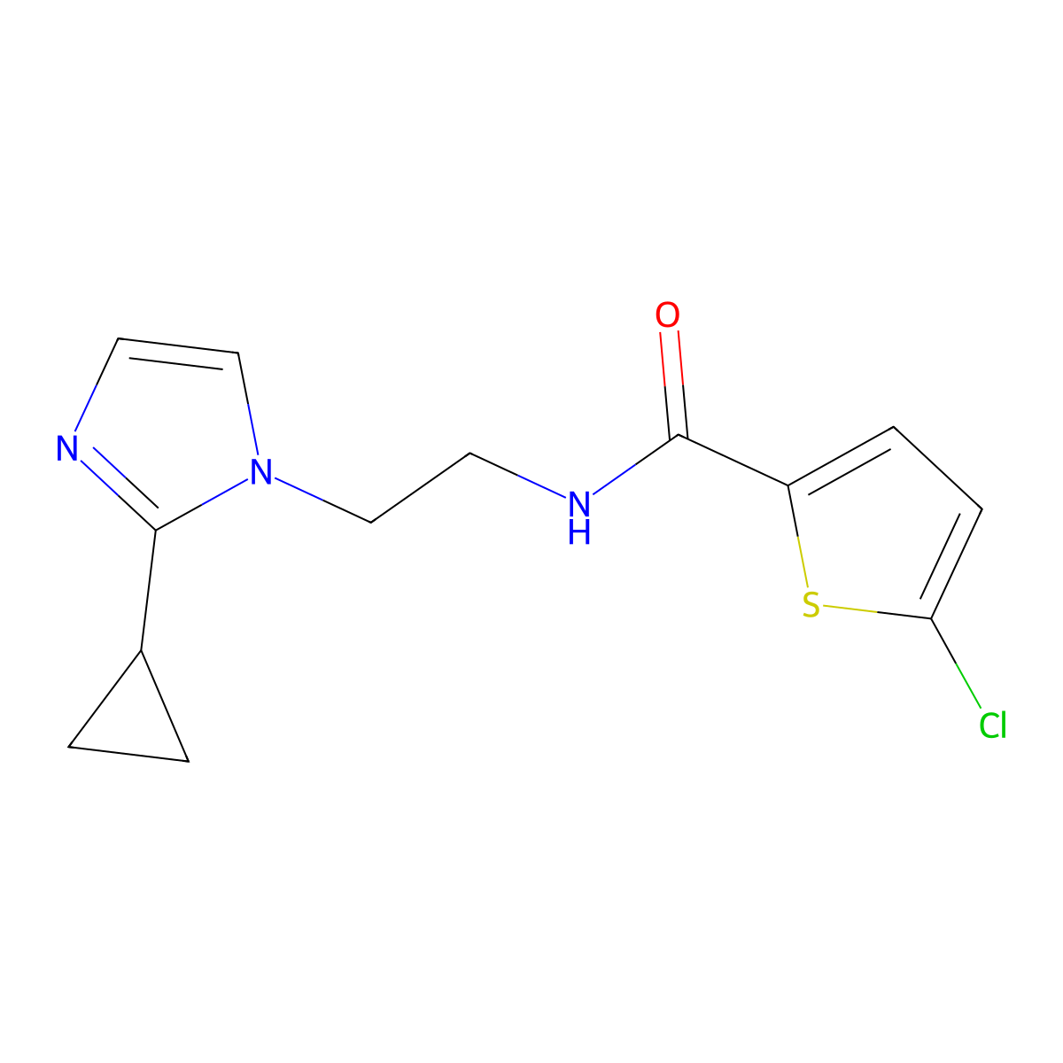 5-chloro-N-(2-(2-cyclopropyl-1H-imidazol-1-yl)ethyl)thiophene-2-carboxamide molecular structure, CAS 2034234-60-9