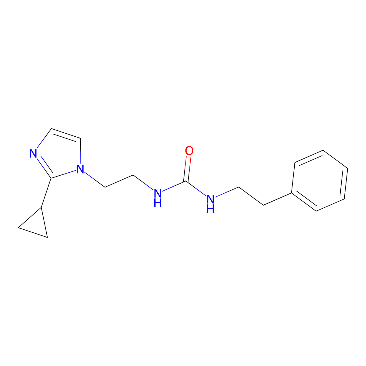 1-(2-(2-cyclopropyl-1H-imidazol-1-yl)ethyl)-3-phenethylurea molecular structure, CAS 2034234-63-2