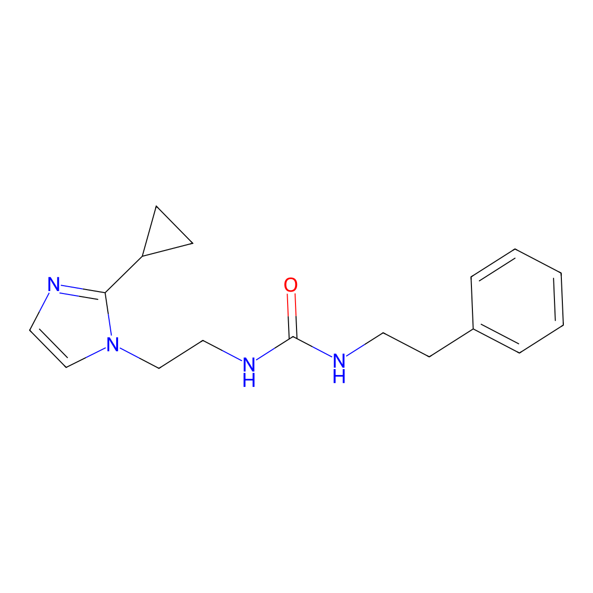 1-(2-(2-cyclopropyl-1H-imidazol-1-yl)ethyl)-3-phenethylurea molecular structure, CAS 2034234-63-2