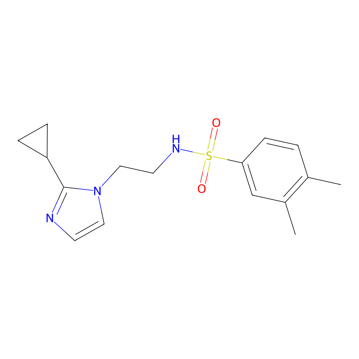 N-(2-(2-cyclopropyl-1H-imidazol-1-yl)ethyl)-3,4-dimethylbenzenesulfonamide molecular structure, CAS 2034234-66-5