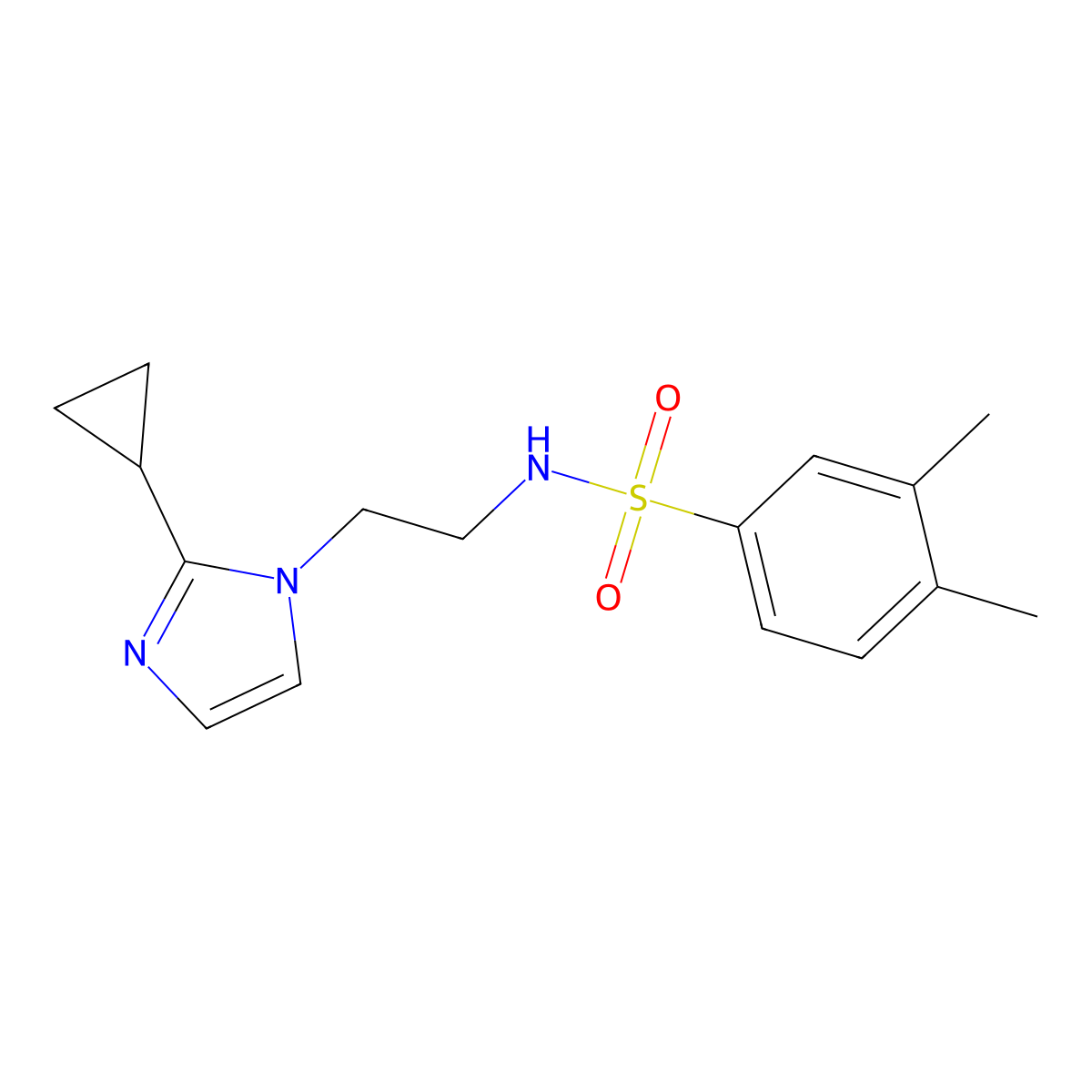 N-(2-(2-cyclopropyl-1H-imidazol-1-yl)ethyl)-3,4-dimethylbenzenesulfonamide molecular structure, CAS 2034234-66-5