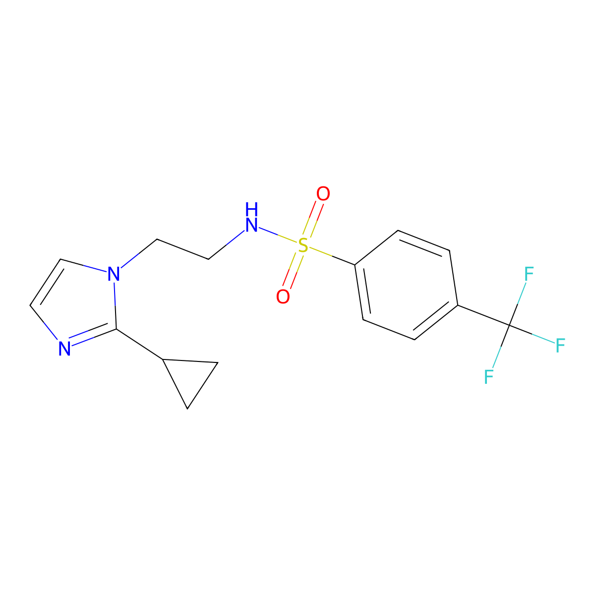 N-(2-(2-cyclopropyl-1H-imidazol-1-yl)ethyl)-4-(trifluoromethyl)benzenesulfonamide molecular structure, CAS 2034234-67-6