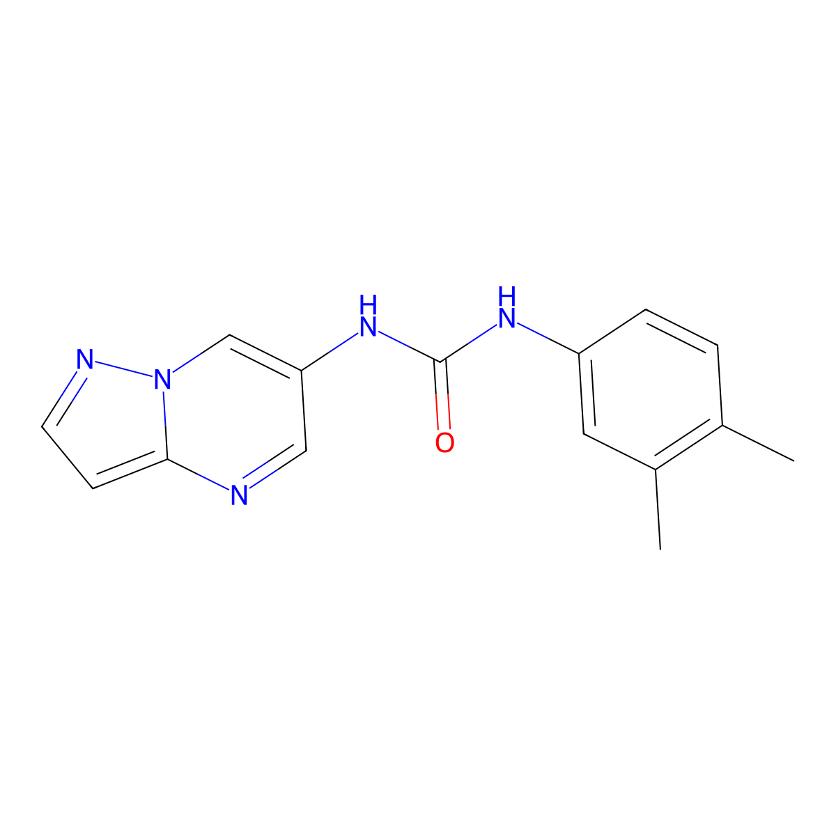 1-(3,4-Dimethylphenyl)-3-{pyrazolo[1,5-a]pyrimidin-6-yl}urea molecular structure, CAS 2034234-85-8
