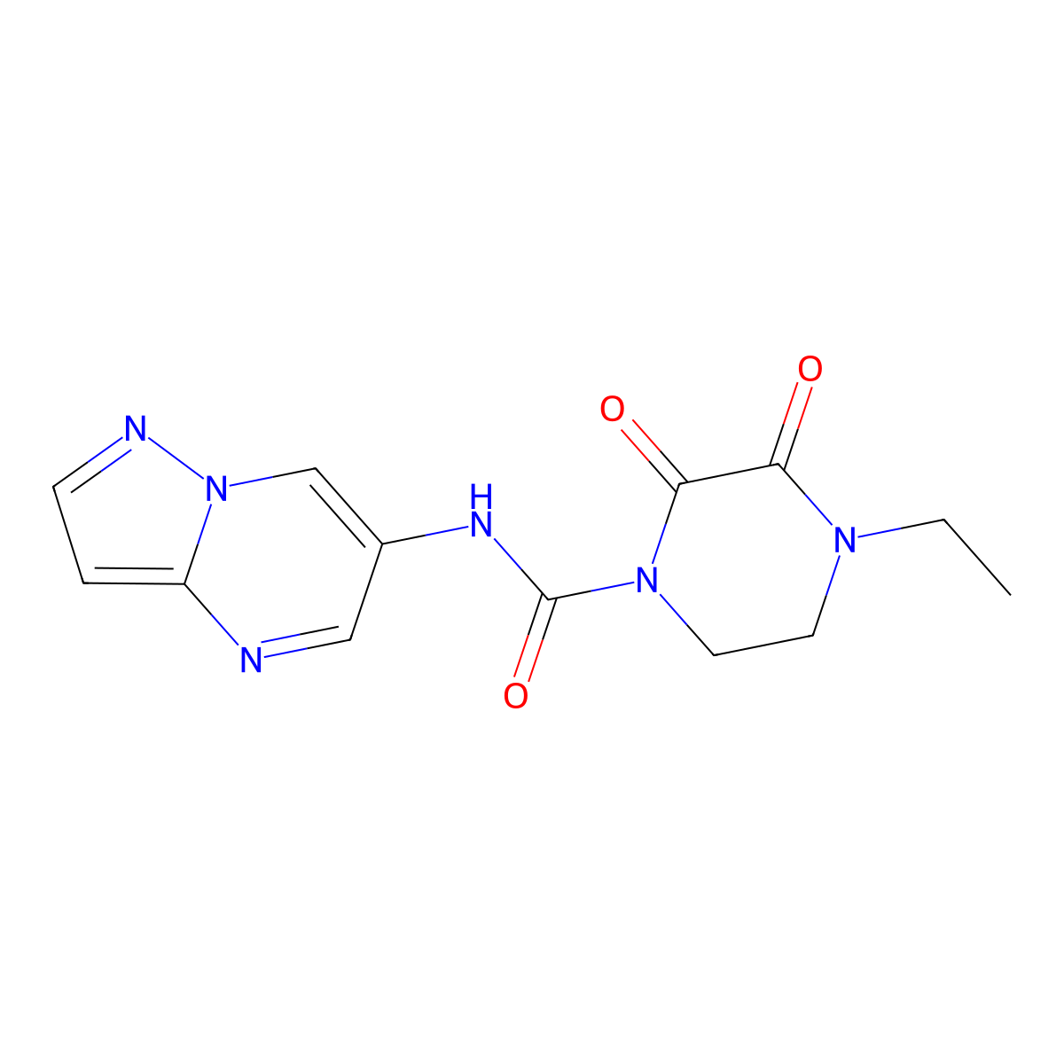 4-ethyl-2,3-dioxo-N-{pyrazolo[1,5-a]pyrimidin-6-yl}piperazine-1-carboxamide molecular structure, CAS 2034234-86-9