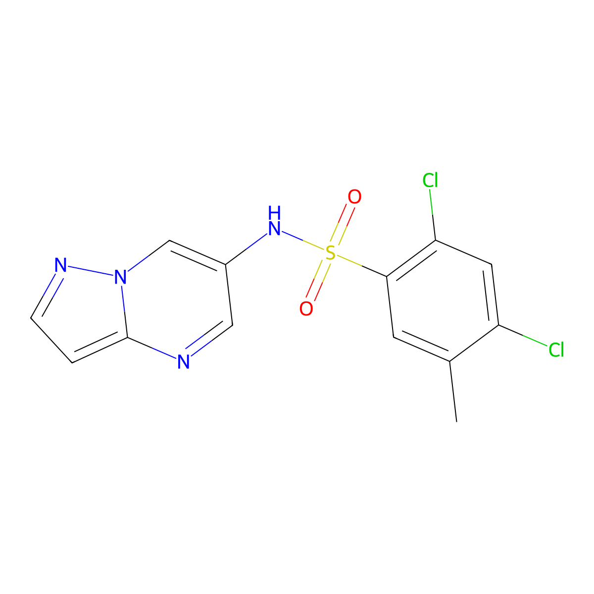 2,4-dichloro-5-methyl-N-(pyrazolo[1,5-a]pyrimidin-6-yl)benzenesulfonamide molecular structure, CAS 2034234-89-2