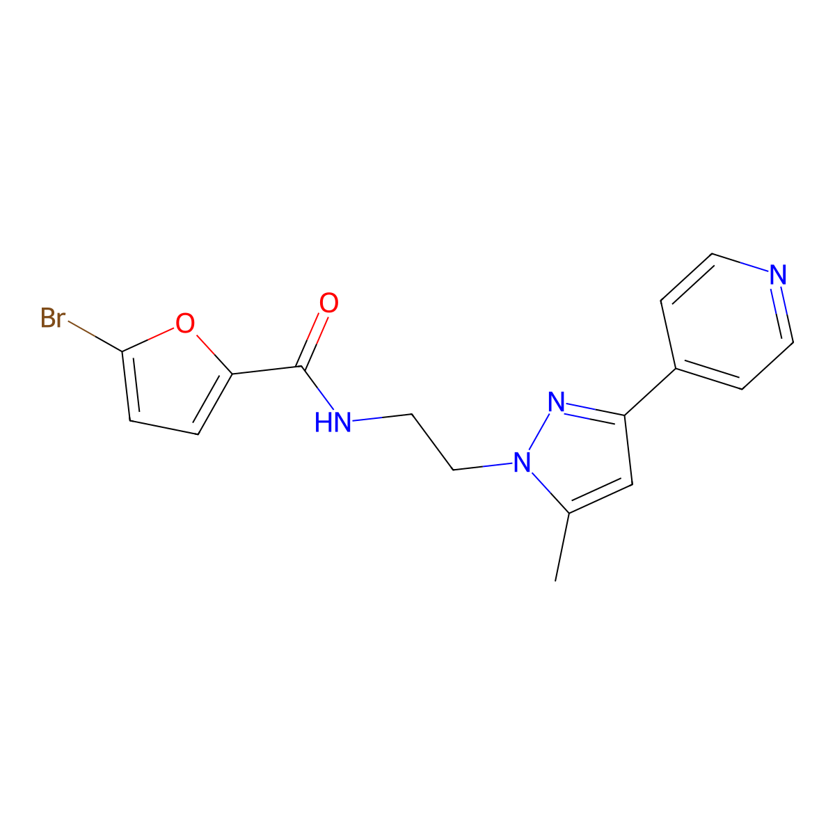 5-bromo-N-{2-[5-methyl-3-(pyridin-4-yl)-1H-pyrazol-1-yl]ethyl}furan-2-carboxamide molecular structure, CAS 2034234-91-6