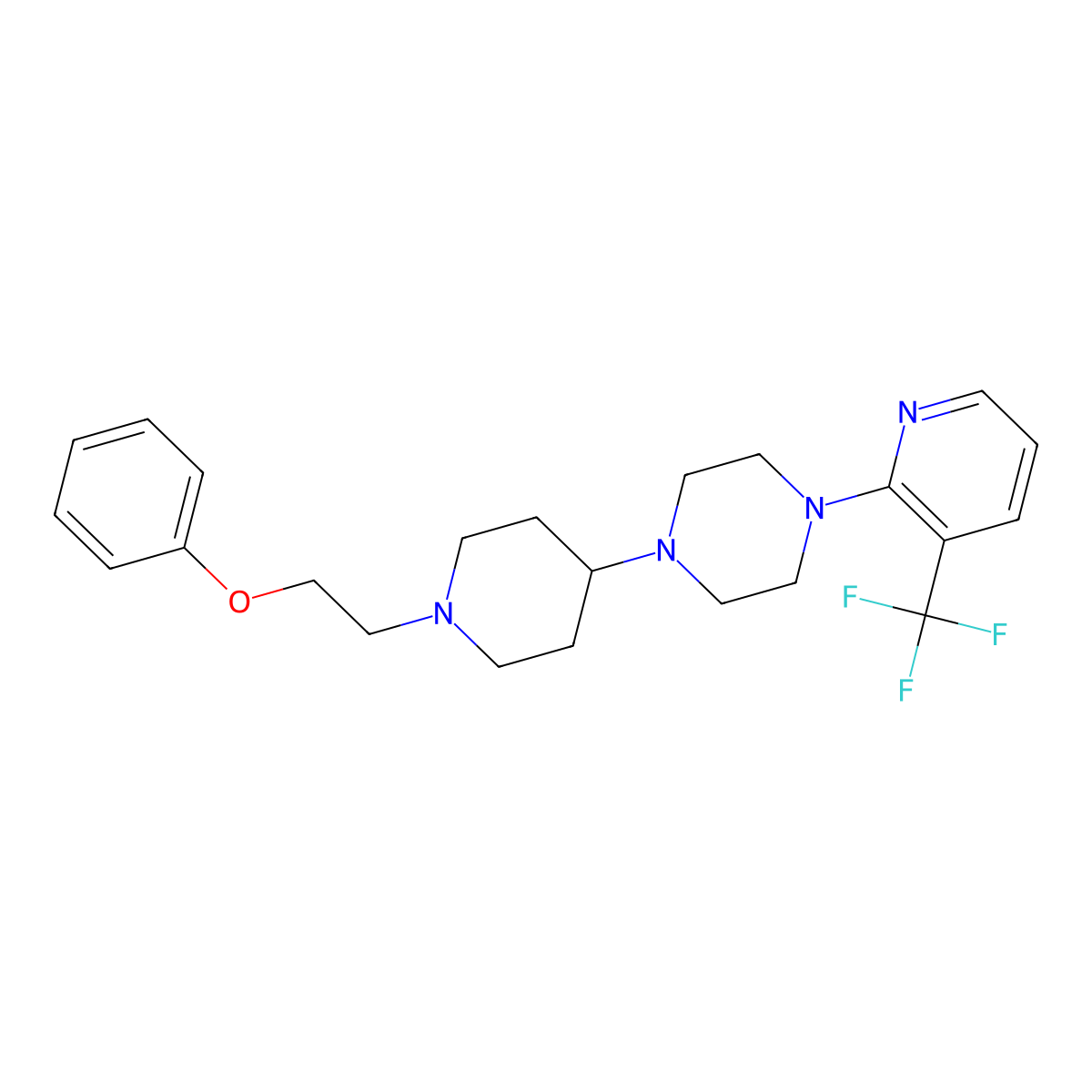1-[1-(2-Phenoxyethyl)piperidin-4-yl]-4-[3-(trifluoromethyl)pyridin-2-yl]piperazine molecular structure, CAS 2034235-06-6