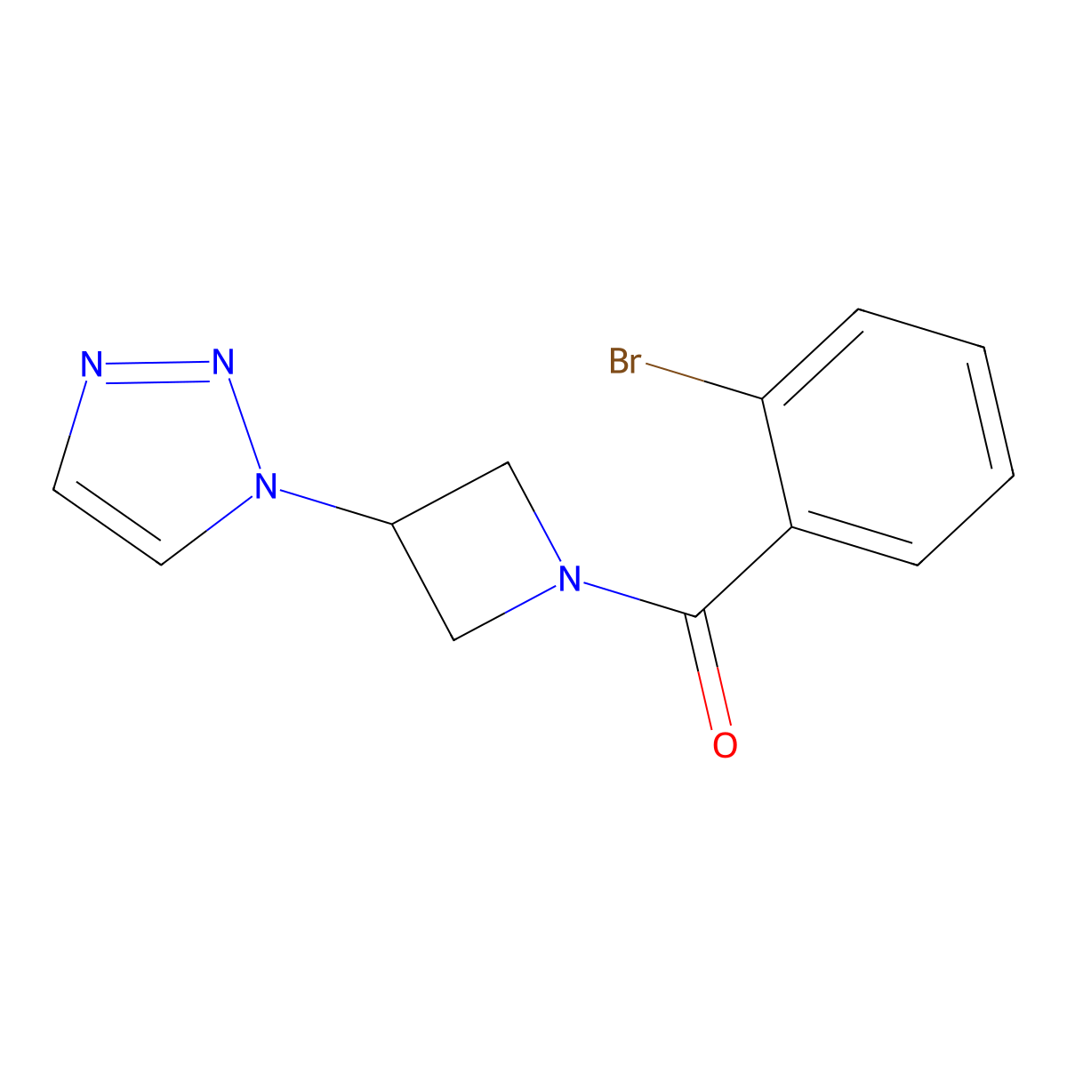 (3-(1H-1,2,3-triazol-1-yl)azetidin-1-yl)(2-bromophenyl)methanone molecular structure, CAS 2034235-10-2