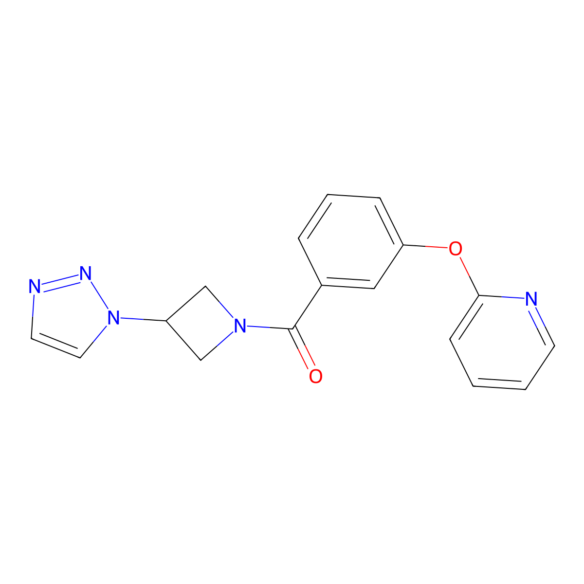 (3-(1H-1,2,3-triazol-1-yl)azetidin-1-yl)(3-(pyridin-2-yloxy)phenyl)methanone molecular structure, CAS 2034235-13-5