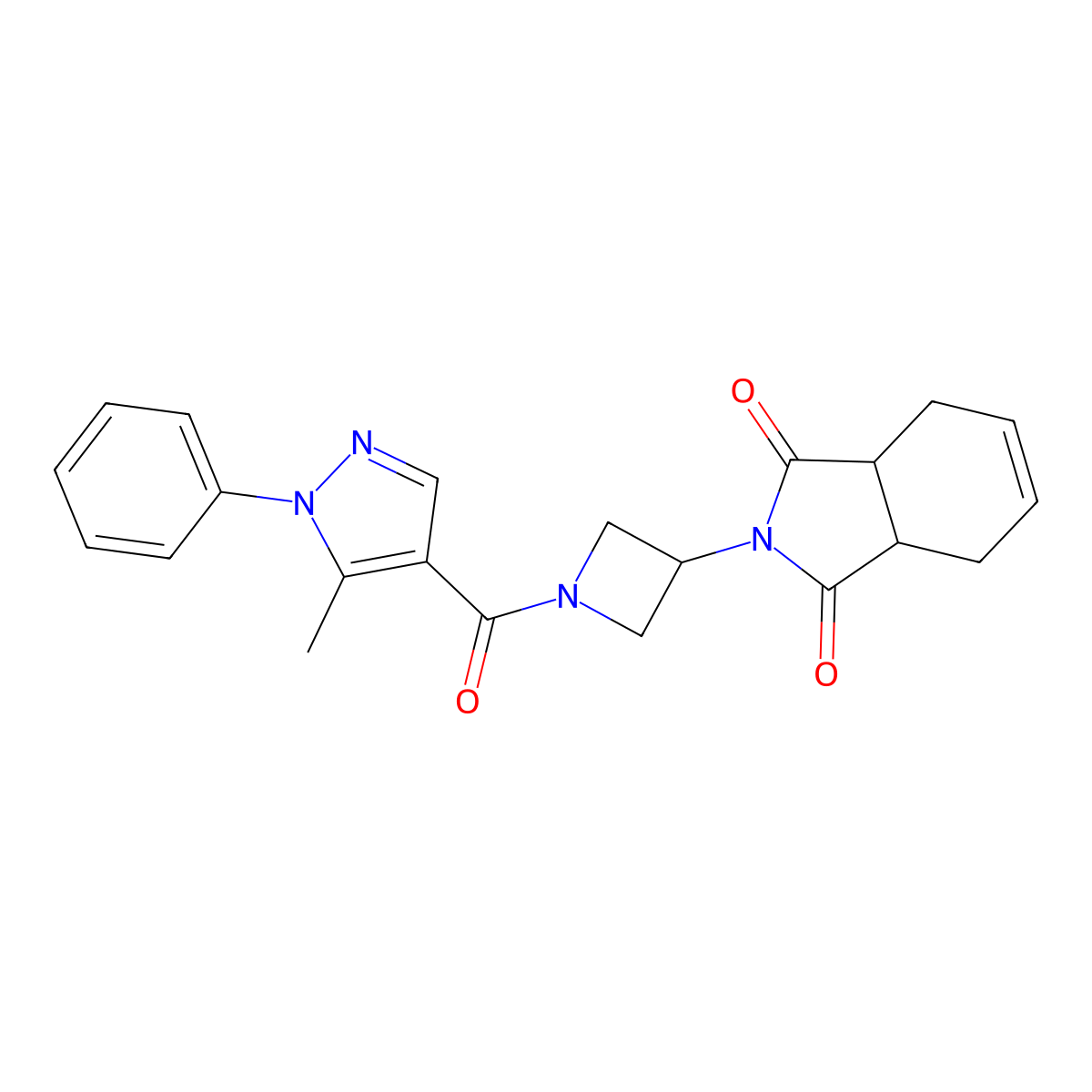 2-(1-(5-methyl-1-phenyl-1H-pyrazole-4-carbonyl)azetidin-3-yl)-3a,4,7,7a-tetrahydro-1H-isoindole-1,3(2H)-dione molecular structure, CAS 2034235-24-8