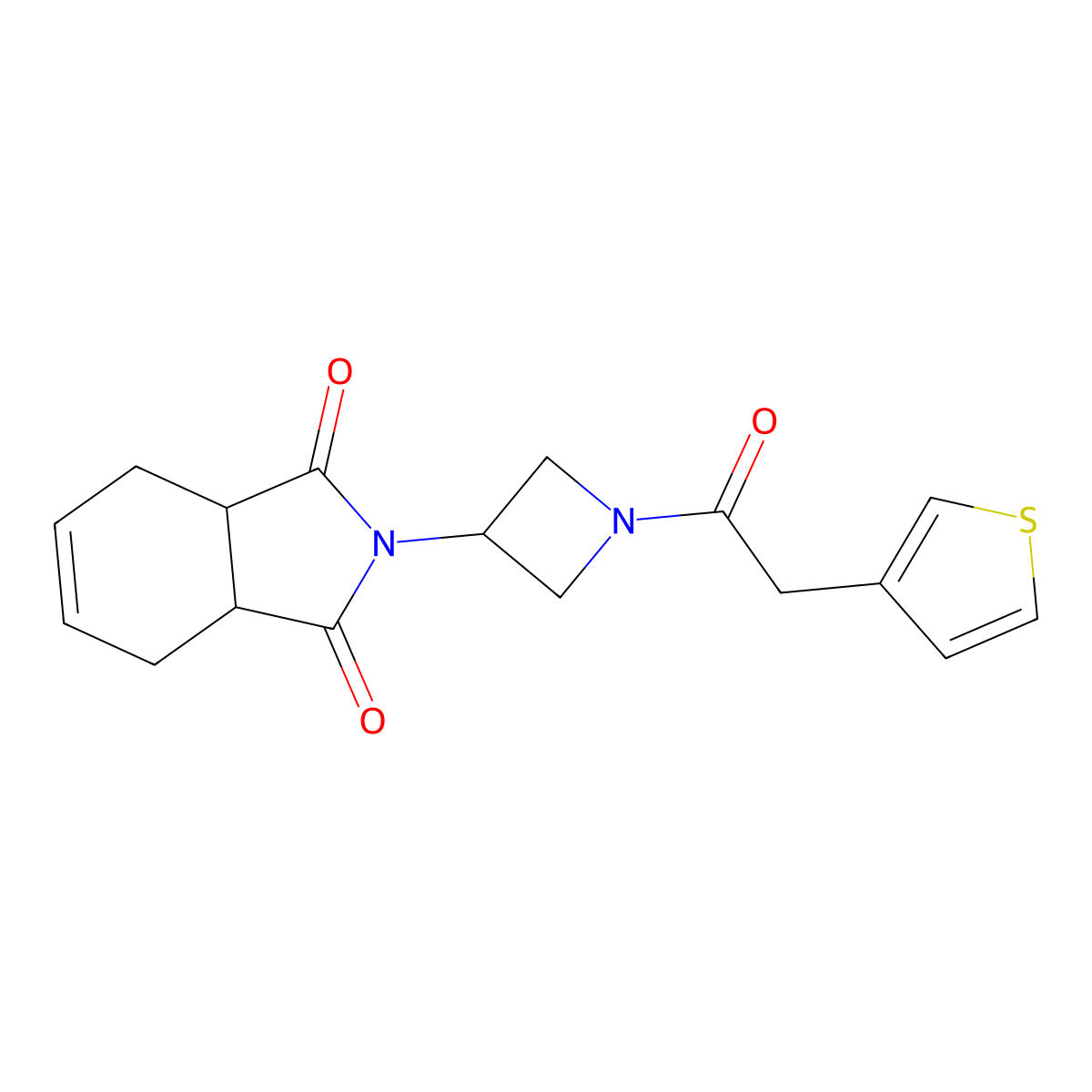 2-(1-(2-(thiophen-3-yl)acetyl)azetidin-3-yl)-3a,4,7,7a-tetrahydro-1H-isoindole-1,3(2H)-dione molecular structure, CAS 2034235-26-0