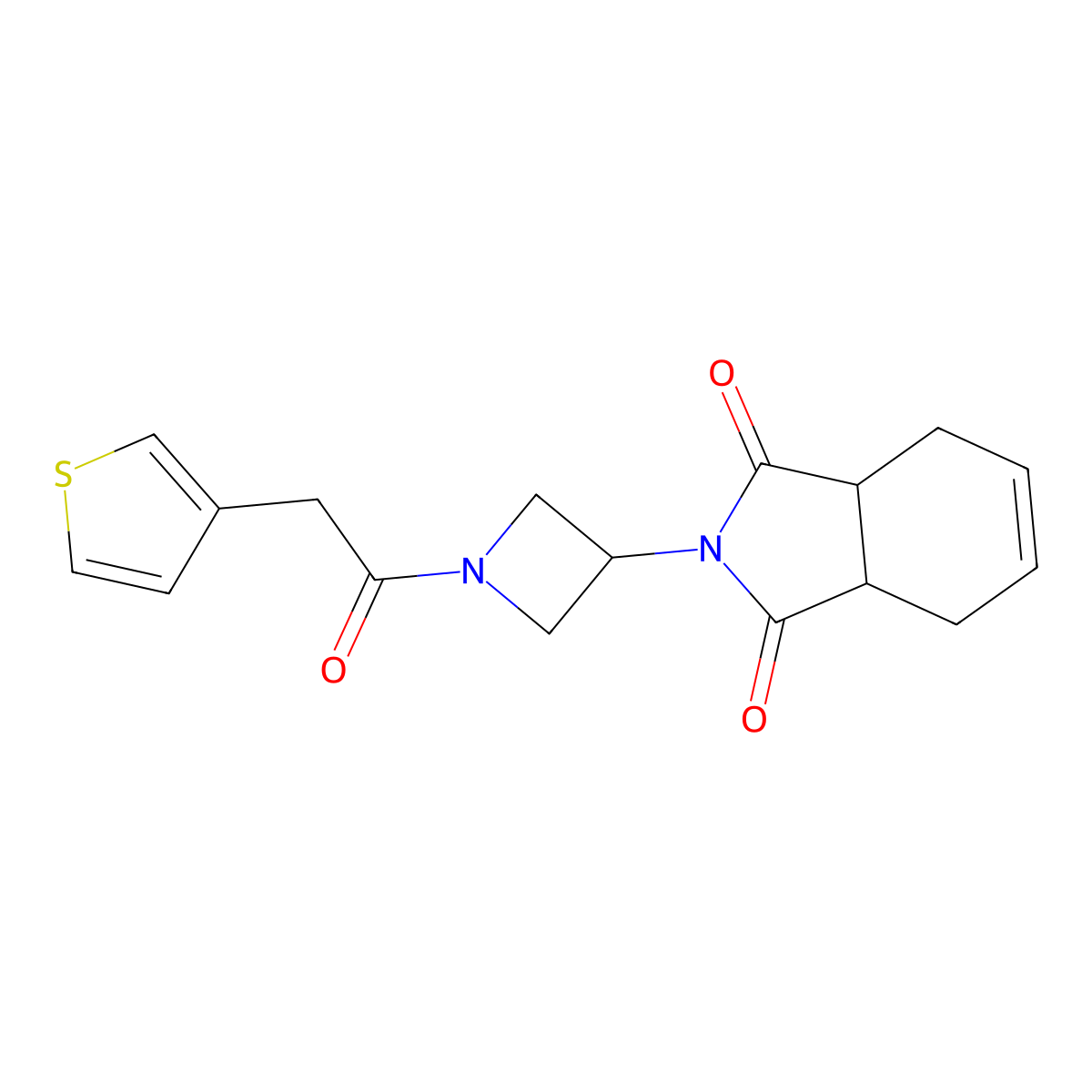 2-(1-(2-(thiophen-3-yl)acetyl)azetidin-3-yl)-3a,4,7,7a-tetrahydro-1H-isoindole-1,3(2H)-dione molecular structure, CAS 2034235-26-0