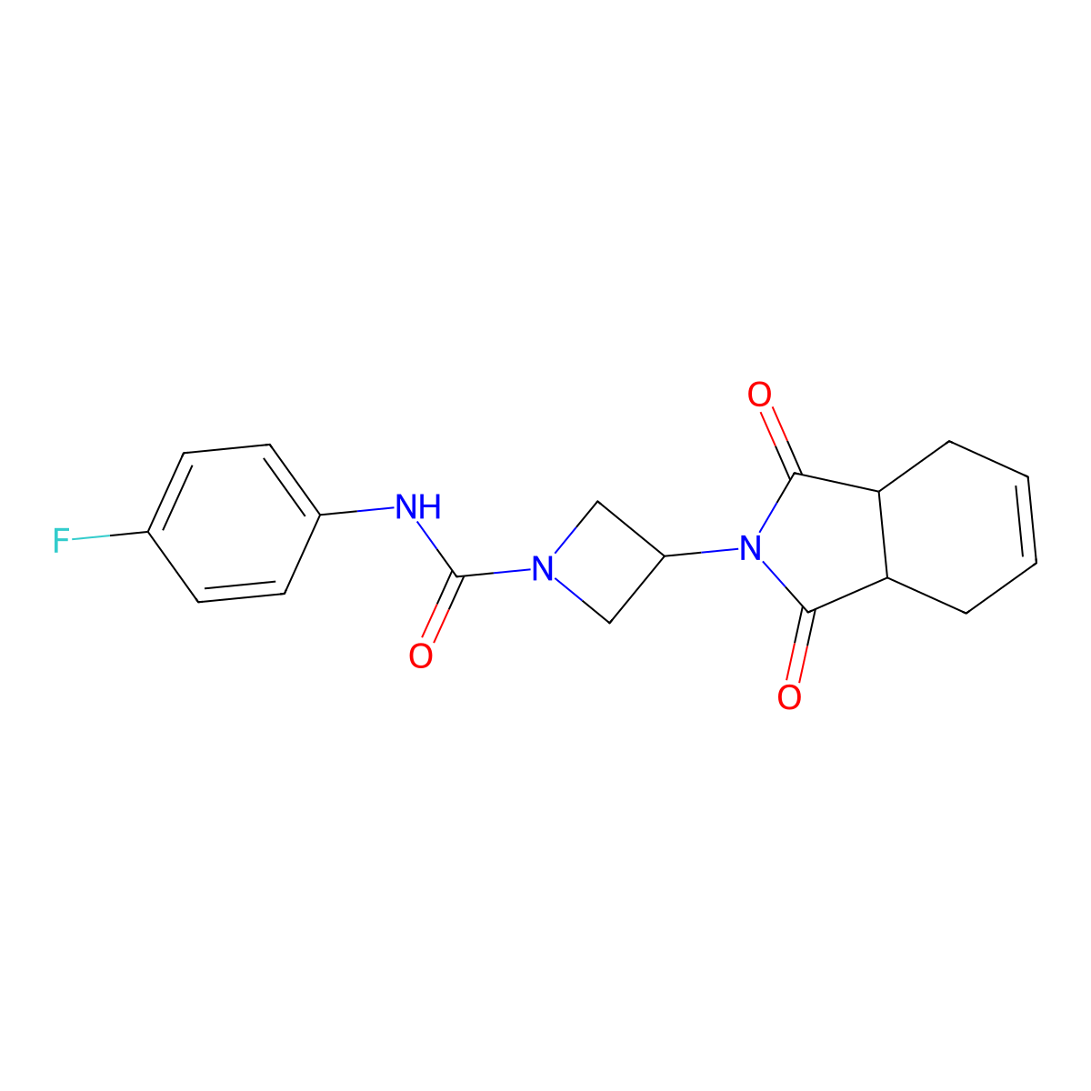 3-(1,3-dioxo-3a,4,7,7a-tetrahydro-1H-isoindol-2(3H)-yl)-N-(4-fluorophenyl)azetidine-1-carboxamide molecular structure, CAS 2034235-29-3