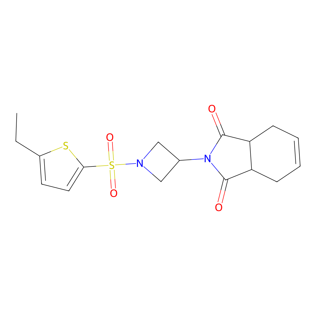 2-(1-((5-ethylthiophen-2-yl)sulfonyl)azetidin-3-yl)-3a,4,7,7a-tetrahydro-1H-isoindole-1,3(2H)-dione molecular structure, CAS 2034235-36-2