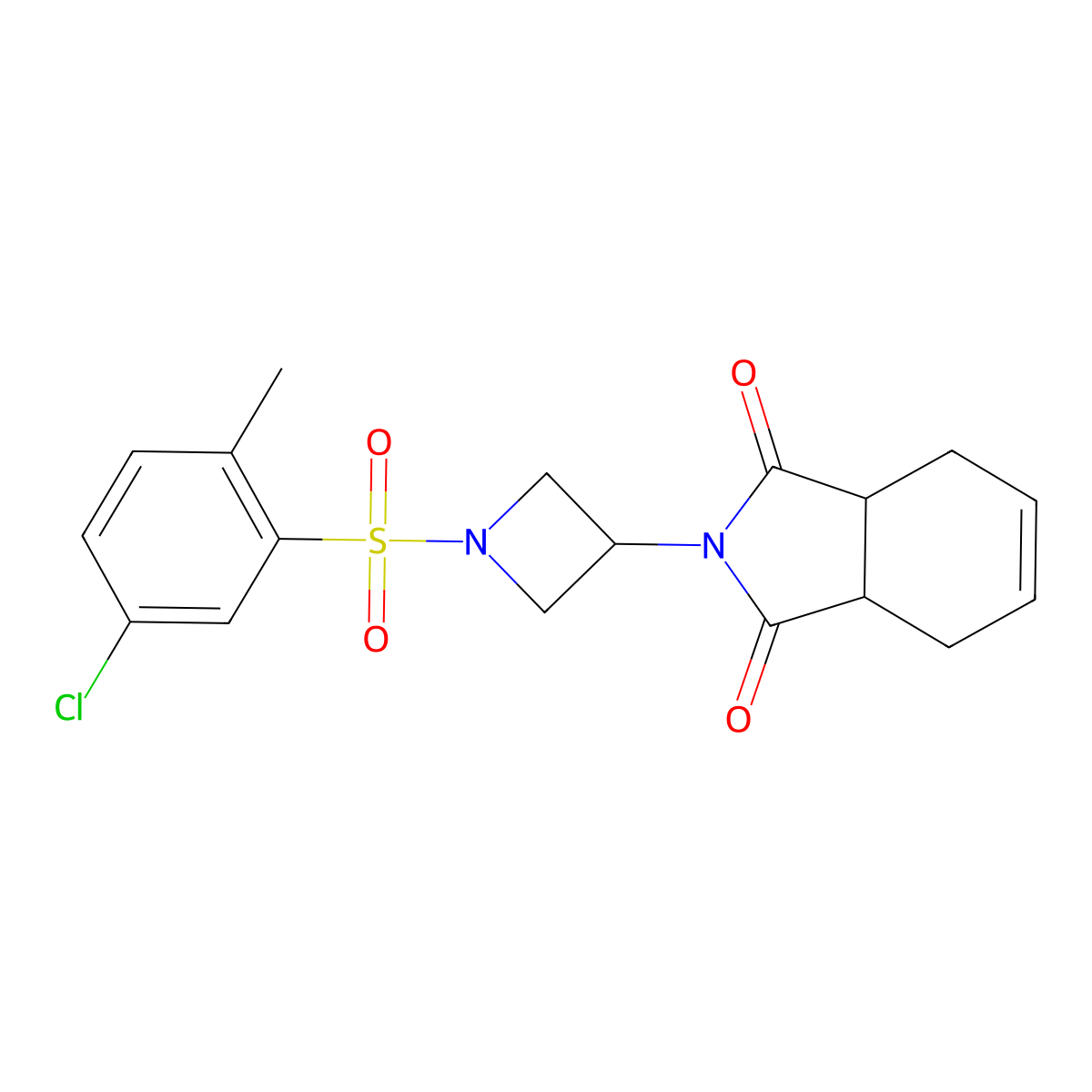2-(1-((5-chloro-2-methylphenyl)sulfonyl)azetidin-3-yl)-3a,4,7,7a-tetrahydro-1H-isoindole-1,3(2H)-dione molecular structure, CAS 2034235-41-9