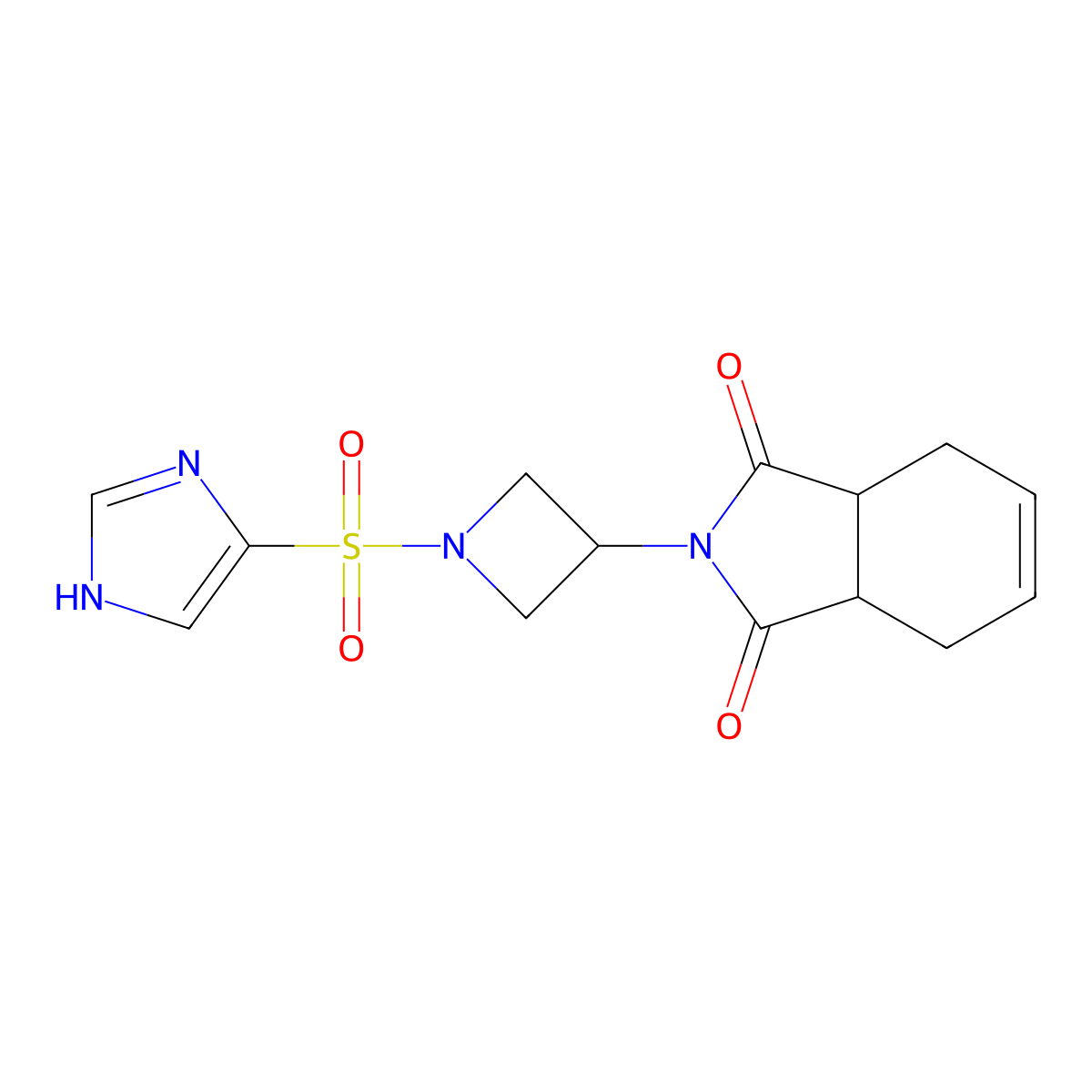 2-(1-((1H-imidazol-4-yl)sulfonyl)azetidin-3-yl)-3a,4,7,7a-tetrahydro-1H-isoindole-1,3(2H)-dione molecular structure, CAS 2034235-47-5