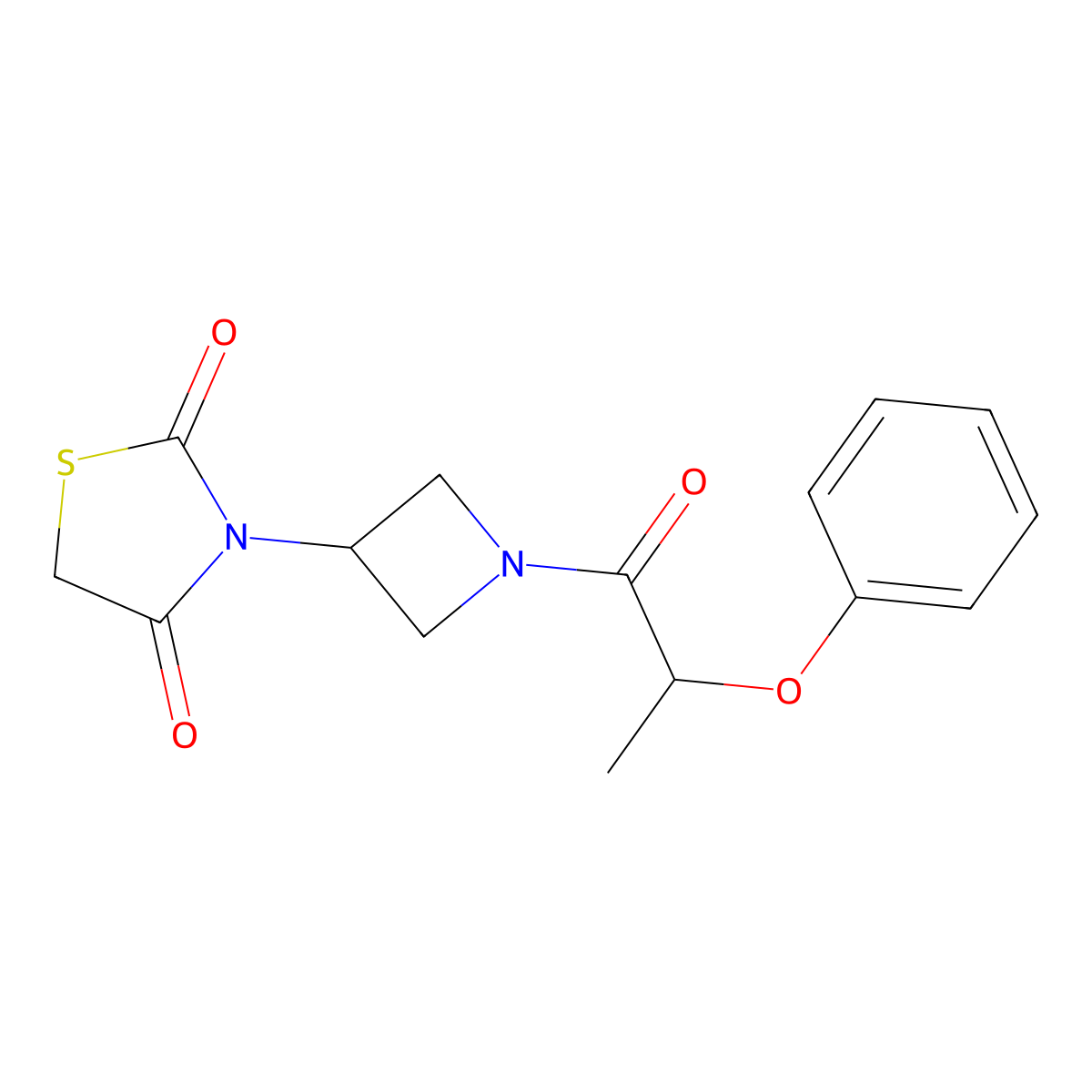 3-(1-(2-Phenoxypropanoyl)azetidin-3-yl)thiazolidine-2,4-dione molecular structure, CAS 2034235-58-8