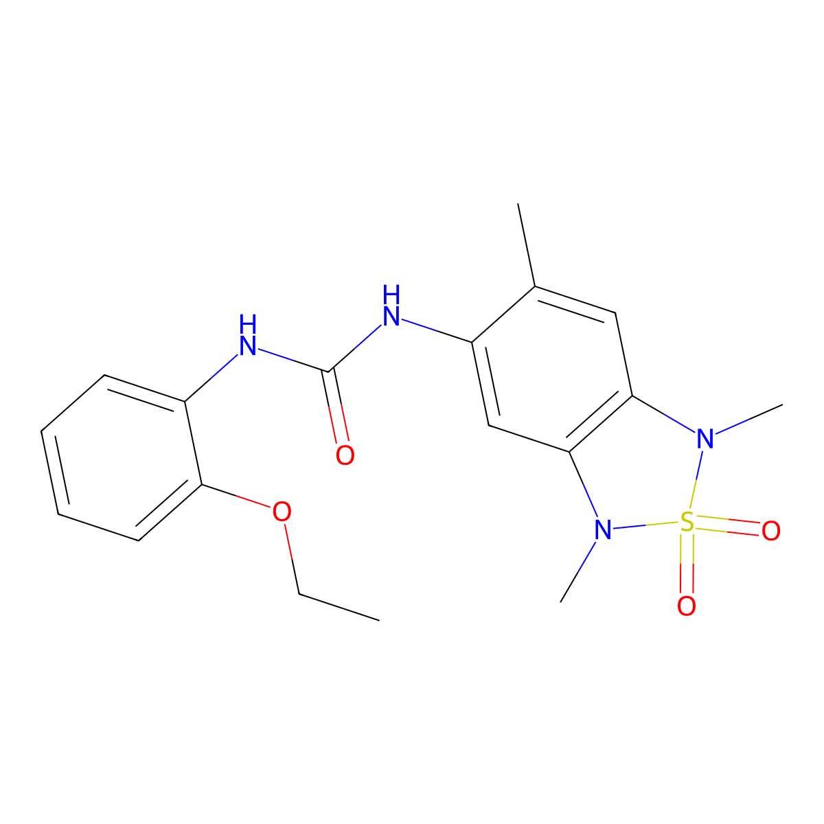 1-(2-Ethoxyphenyl)-3-(1,3,6-trimethyl-2,2-dioxido-1,3-dihydrobenzo[c][1,2,5]thiadiazol-5-yl)urea molecular structure, CAS 2034235-80-6