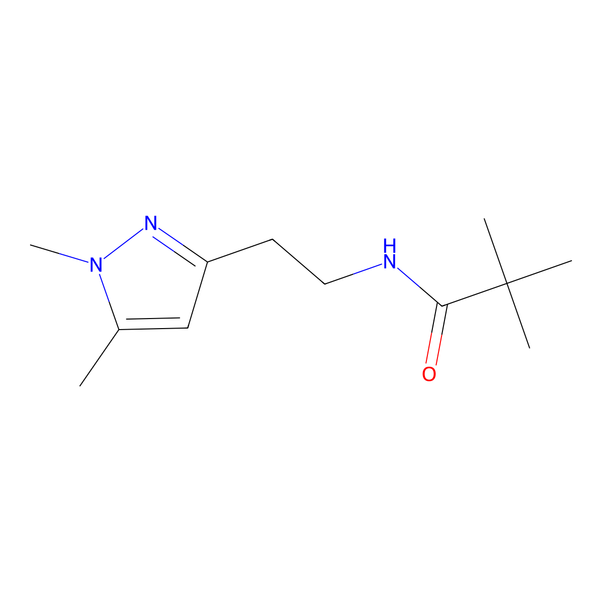 N-(2-(1,5-dimethyl-1H-pyrazol-3-yl)ethyl)pivalamide molecular structure, CAS 2034235-82-8