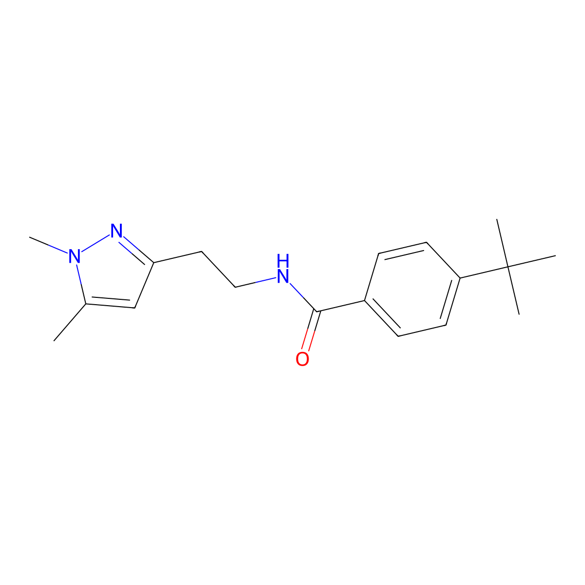 4-(tert-butyl)-N-(2-(1,5-dimethyl-1H-pyrazol-3-yl)ethyl)benzamide molecular structure, CAS 2034235-87-3