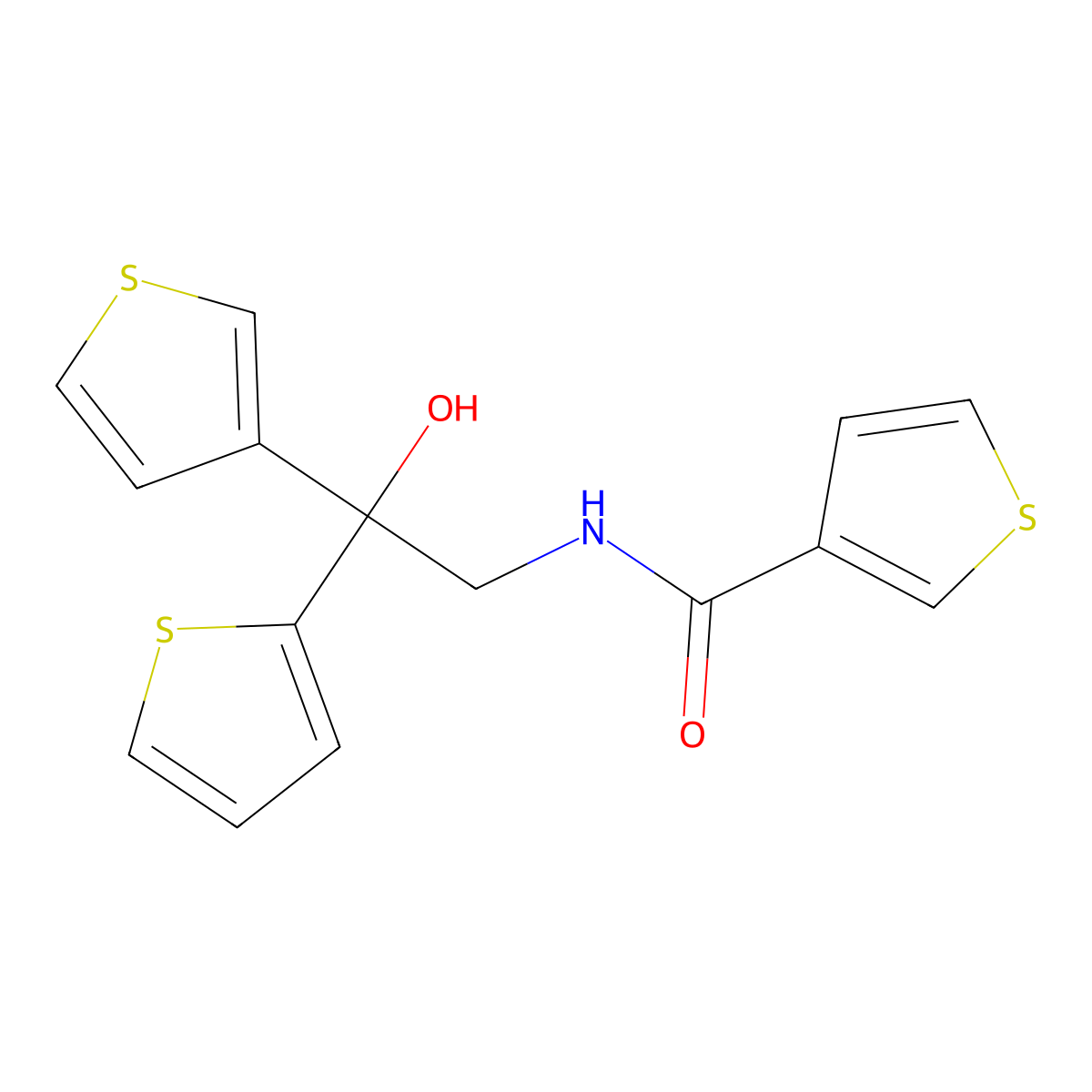N-[2-hydroxy-2-(thiophen-2-yl)-2-(thiophen-3-yl)ethyl]thiophene-3-carboxamide molecular structure, CAS 2034235-91-9
