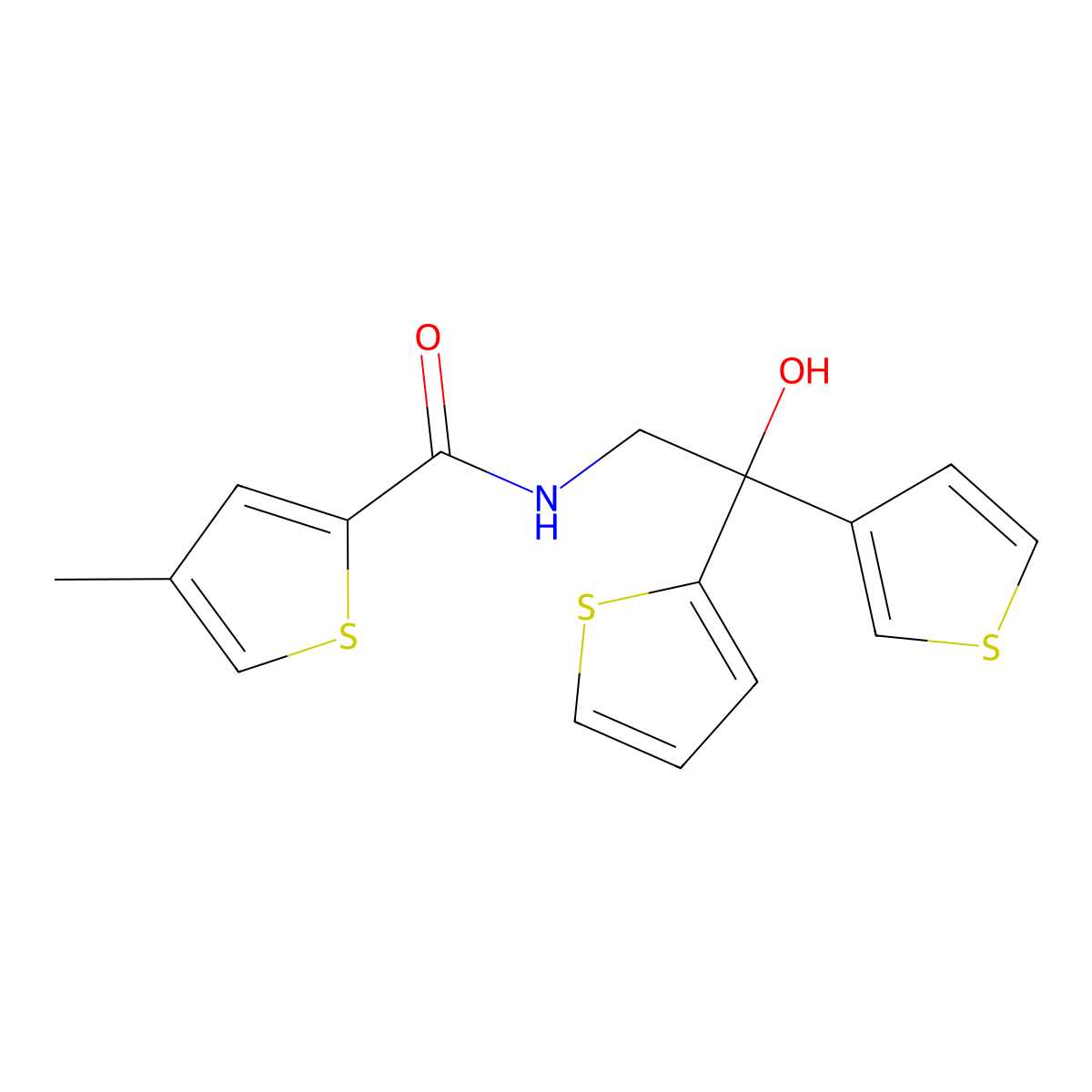 N-[2-hydroxy-2-(thiophen-2-yl)-2-(thiophen-3-yl)ethyl]-4-methylthiophene-2-carboxamide molecular structure, CAS 2034235-98-6