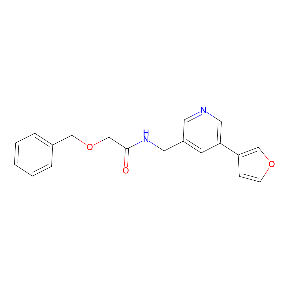 2-(benzyloxy)-N-((5-(furan-3-yl)pyridin-3-yl)methyl)acetamide molecular structure, CAS 2034236-03-6
