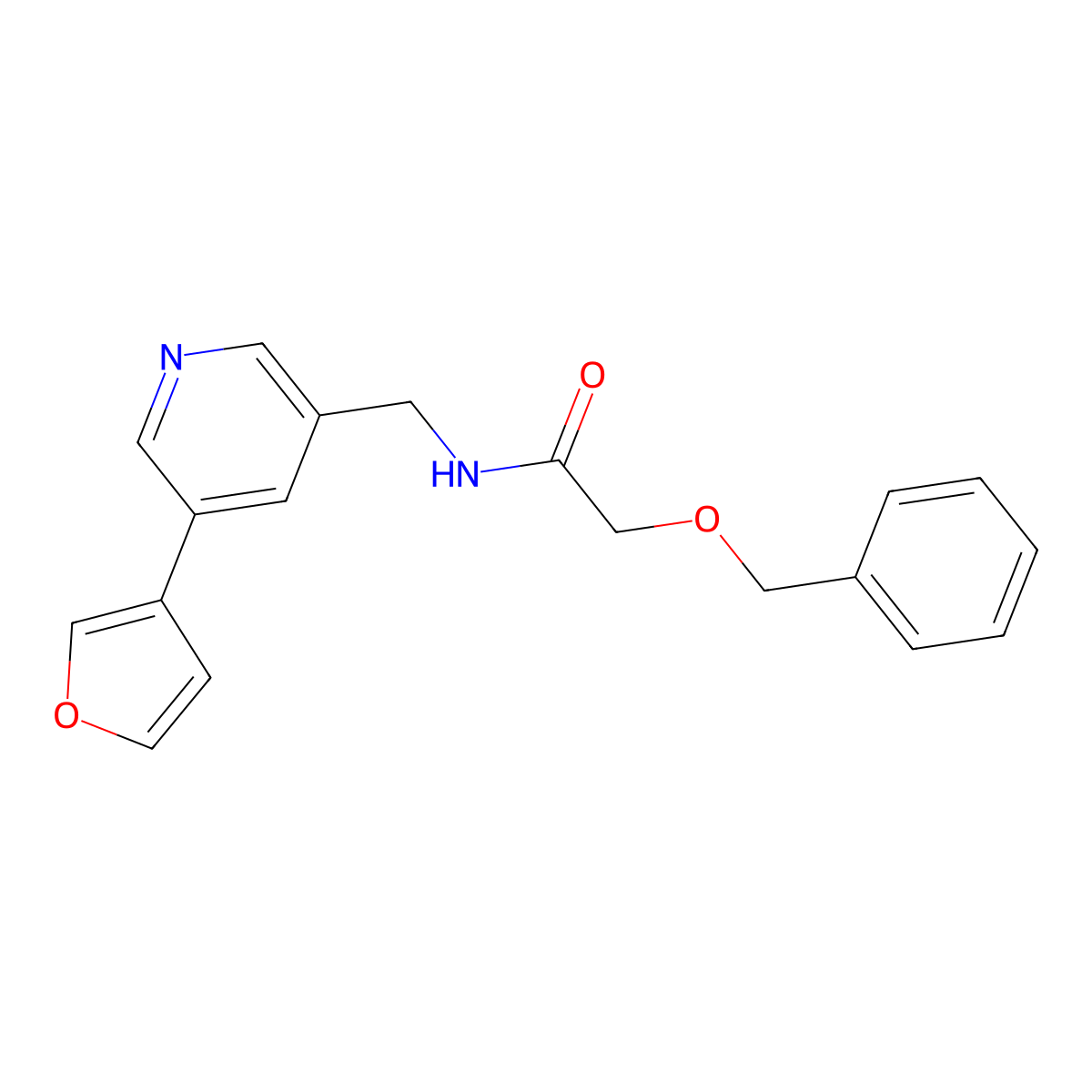 2-(benzyloxy)-N-((5-(furan-3-yl)pyridin-3-yl)methyl)acetamide molecular structure, CAS 2034236-03-6