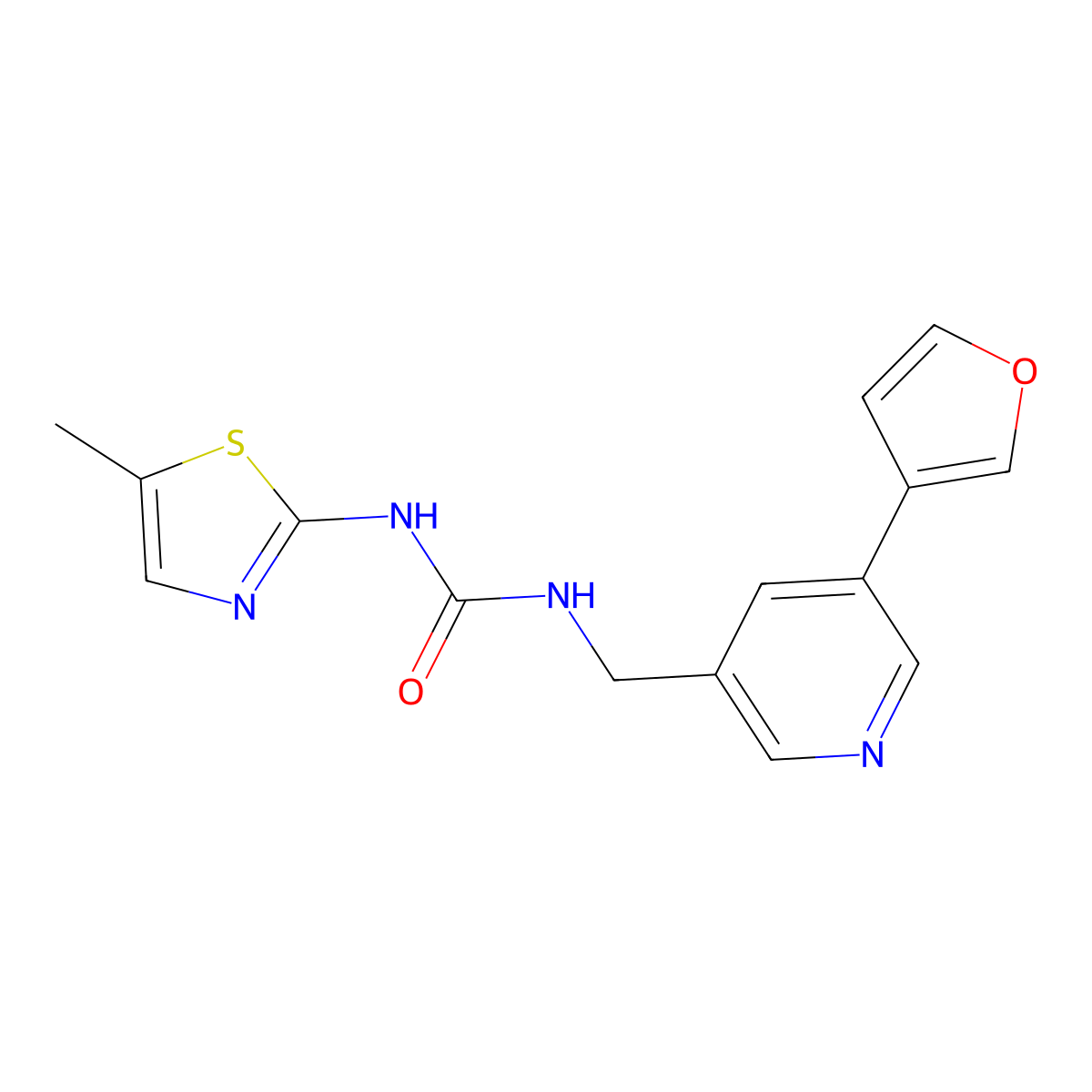 1-((5-(Furan-3-yl)pyridin-3-yl)methyl)-3-(5-methylthiazol-2-yl)urea molecular structure, CAS 2034236-06-9