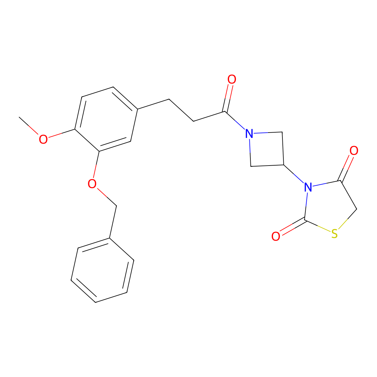 3-(1-(3-(3-(Benzyloxy)-4-methoxyphenyl)propanoyl)azetidin-3-yl)thiazolidine-2,4-dione molecular structure, CAS 2034236-13-8