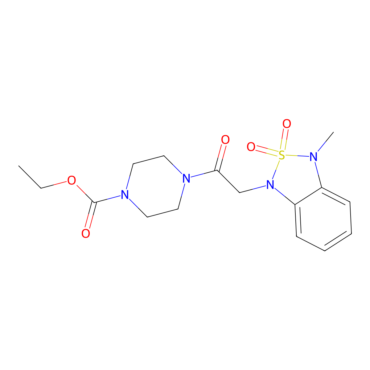 ethyl 4-(2-(3-methyl-2,2-dioxidobenzo[c][1,2,5]thiadiazol-1(3H)-yl)acetyl)piperazine-1-carboxylate molecular structure, CAS 2034236-22-9