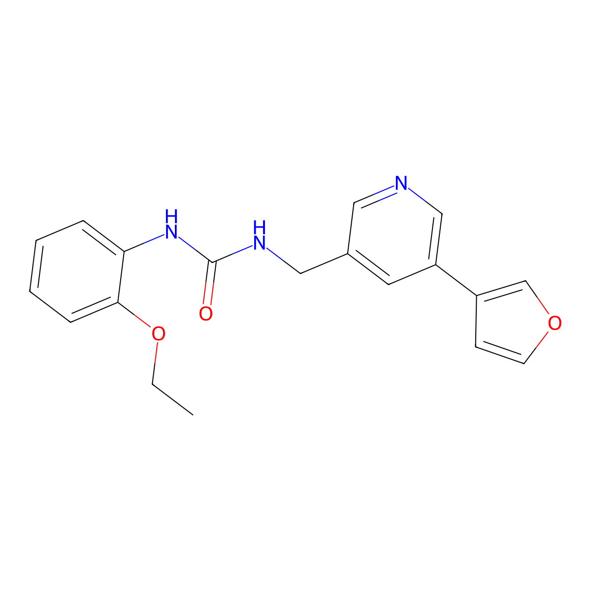 1-(2-Ethoxyphenyl)-3-((5-(furan-3-yl)pyridin-3-yl)methyl)urea molecular structure, CAS 2034236-23-0