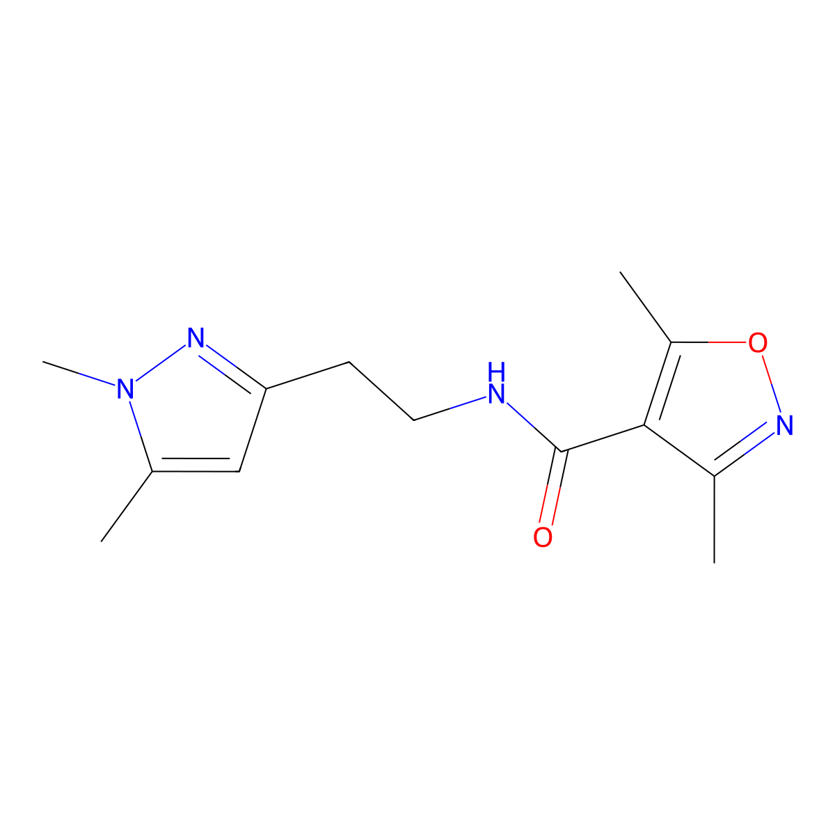 N-(2-(1,5-dimethyl-1H-pyrazol-3-yl)ethyl)-3,5-dimethylisoxazole-4-carboxamide molecular structure, CAS 2034236-35-4