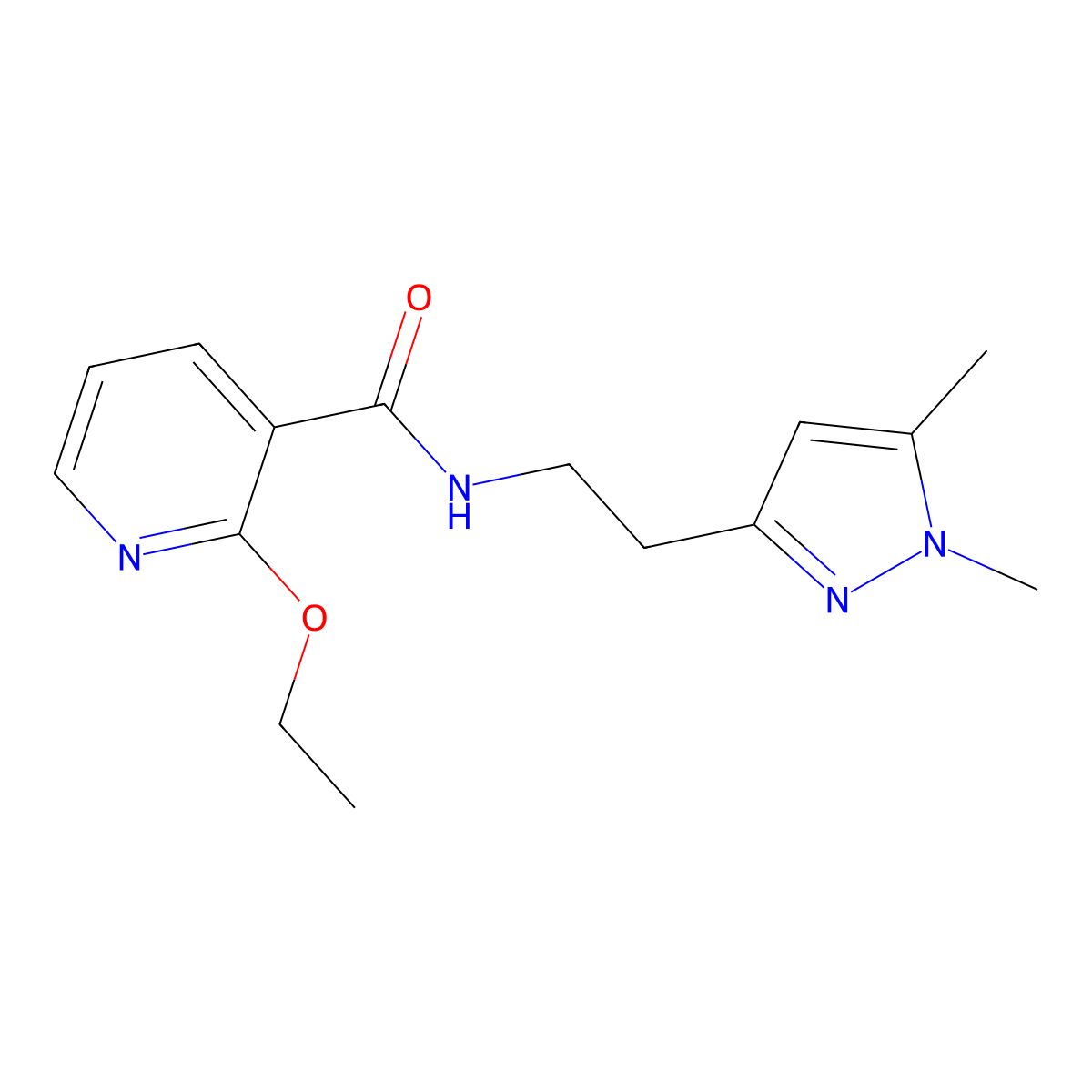 N-(2-(1,5-dimethyl-1H-pyrazol-3-yl)ethyl)-2-ethoxynicotinamide molecular structure, CAS 2034236-41-2