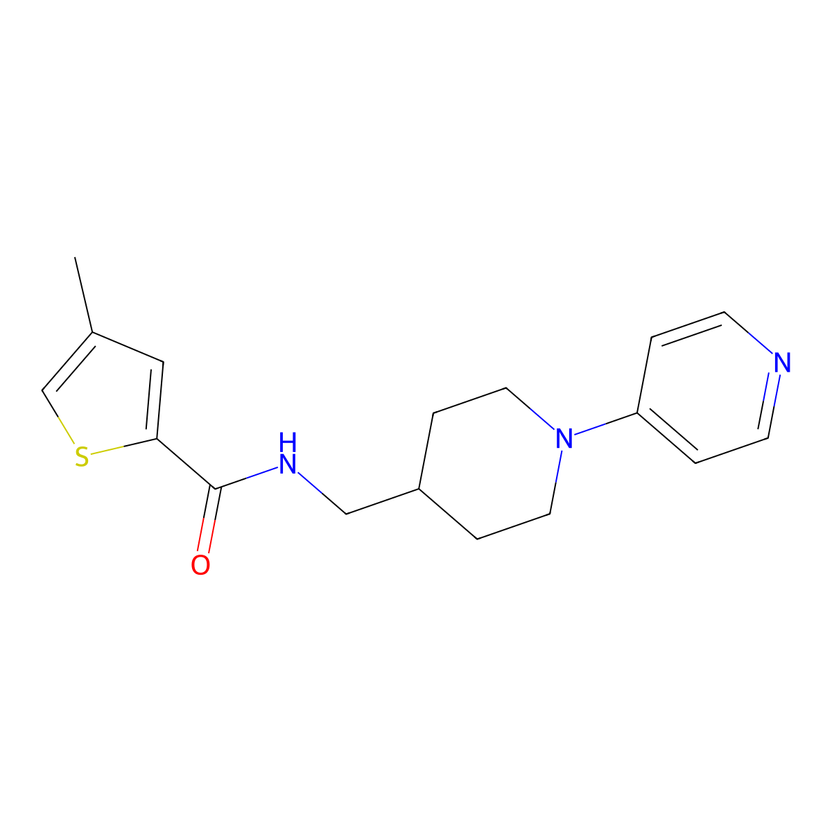 4-methyl-N-((1-(pyridin-4-yl)piperidin-4-yl)methyl)thiophene-2-carboxamide molecular structure, CAS 2034236-47-8