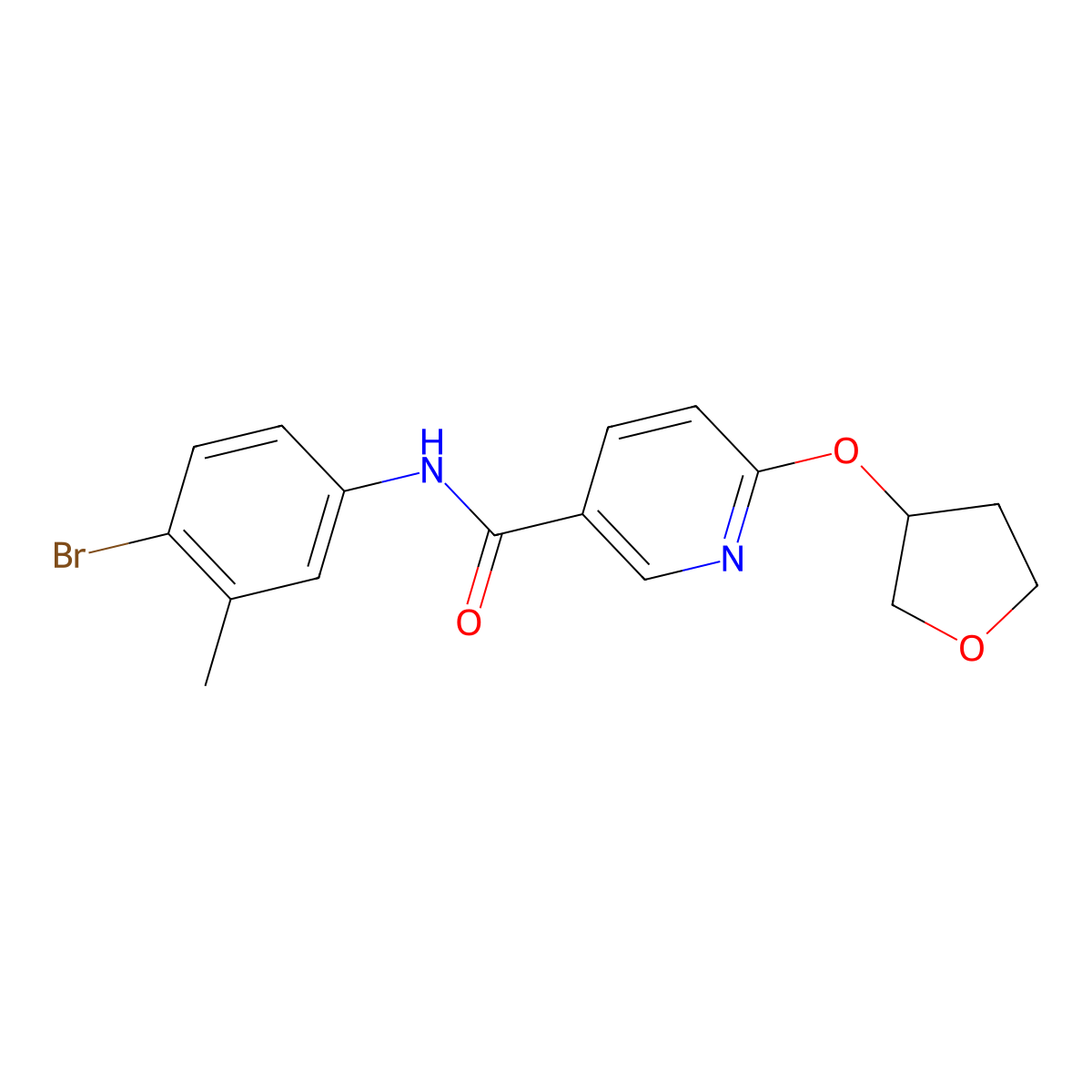 N-(4-bromo-3-methylphenyl)-6-((tetrahydrofuran-3-yl)oxy)nicotinamide molecular structure, CAS 2034236-61-6