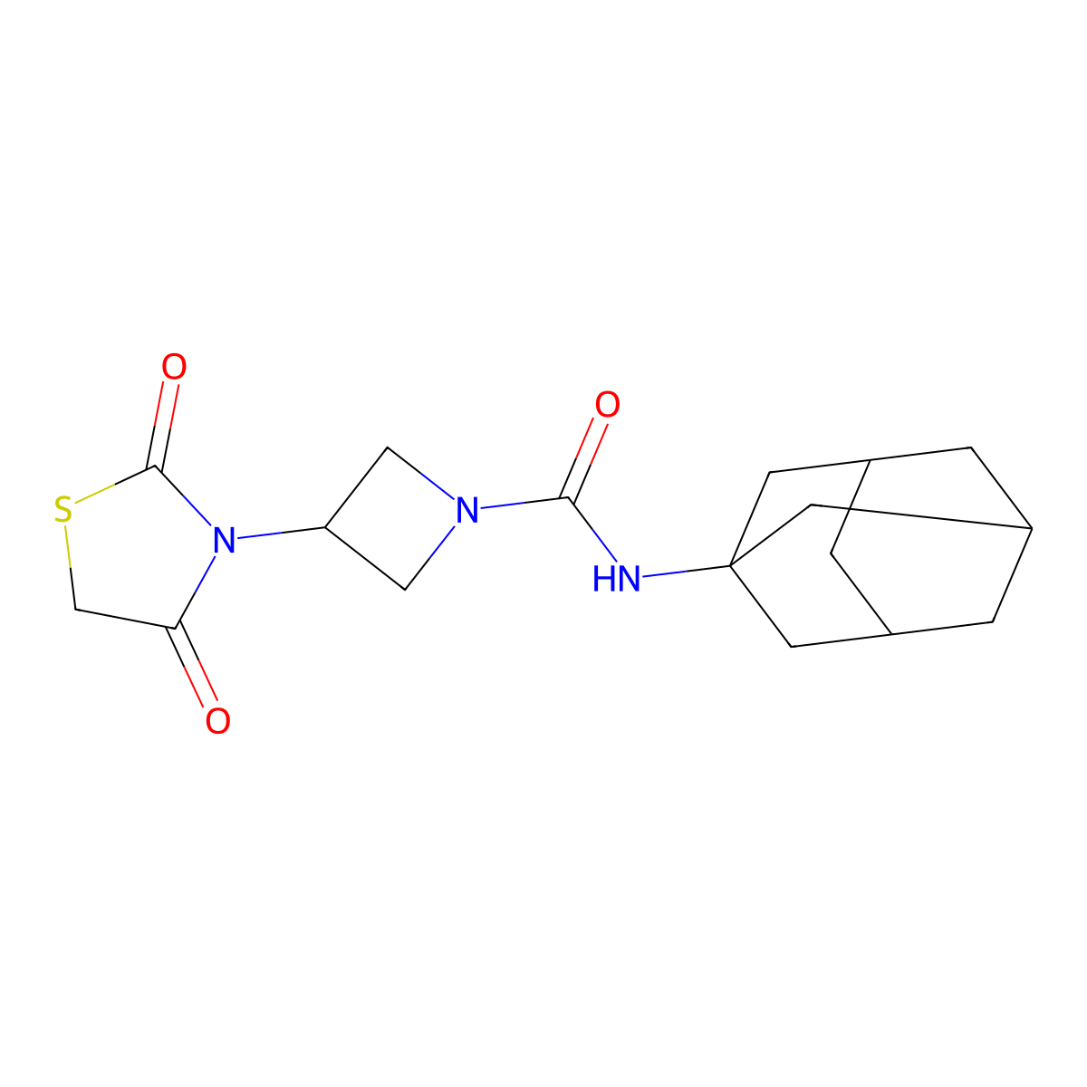 N-(adamantan-1-yl)-3-(2,4-dioxo-1,3-thiazolidin-3-yl)azetidine-1-carboxamide molecular structure, CAS 2034236-64-9