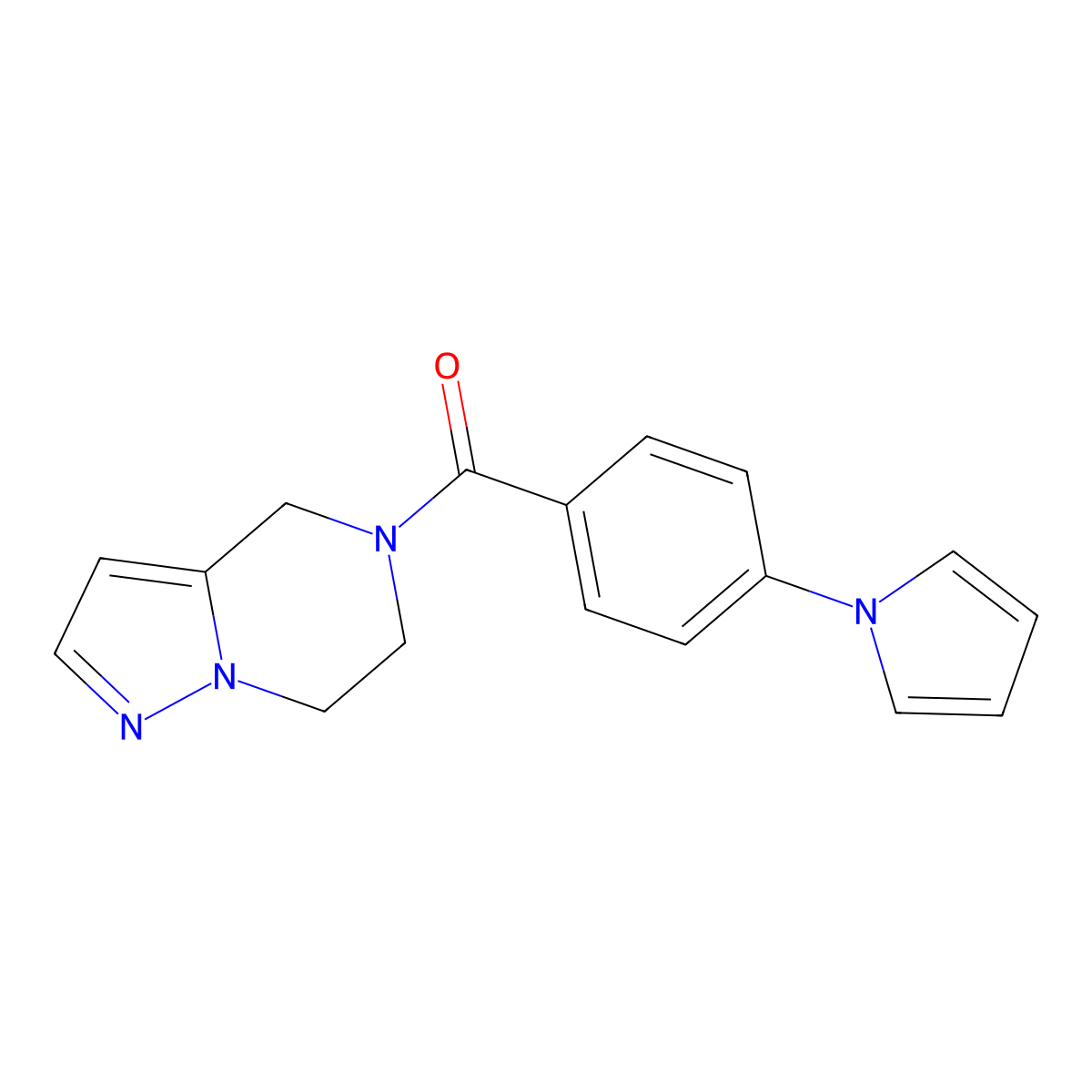 (4-(1H-pyrrol-1-yl)phenyl)(6,7-dihydropyrazolo[1,5-a]pyrazin-5(4H)-yl)methanone molecular structure, CAS 2034236-69-4