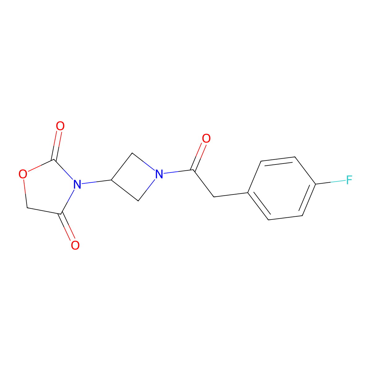 3-(1-(2-(4-Fluorophenyl)acetyl)azetidin-3-yl)oxazolidine-2,4-dione molecular structure, CAS 2034236-74-1