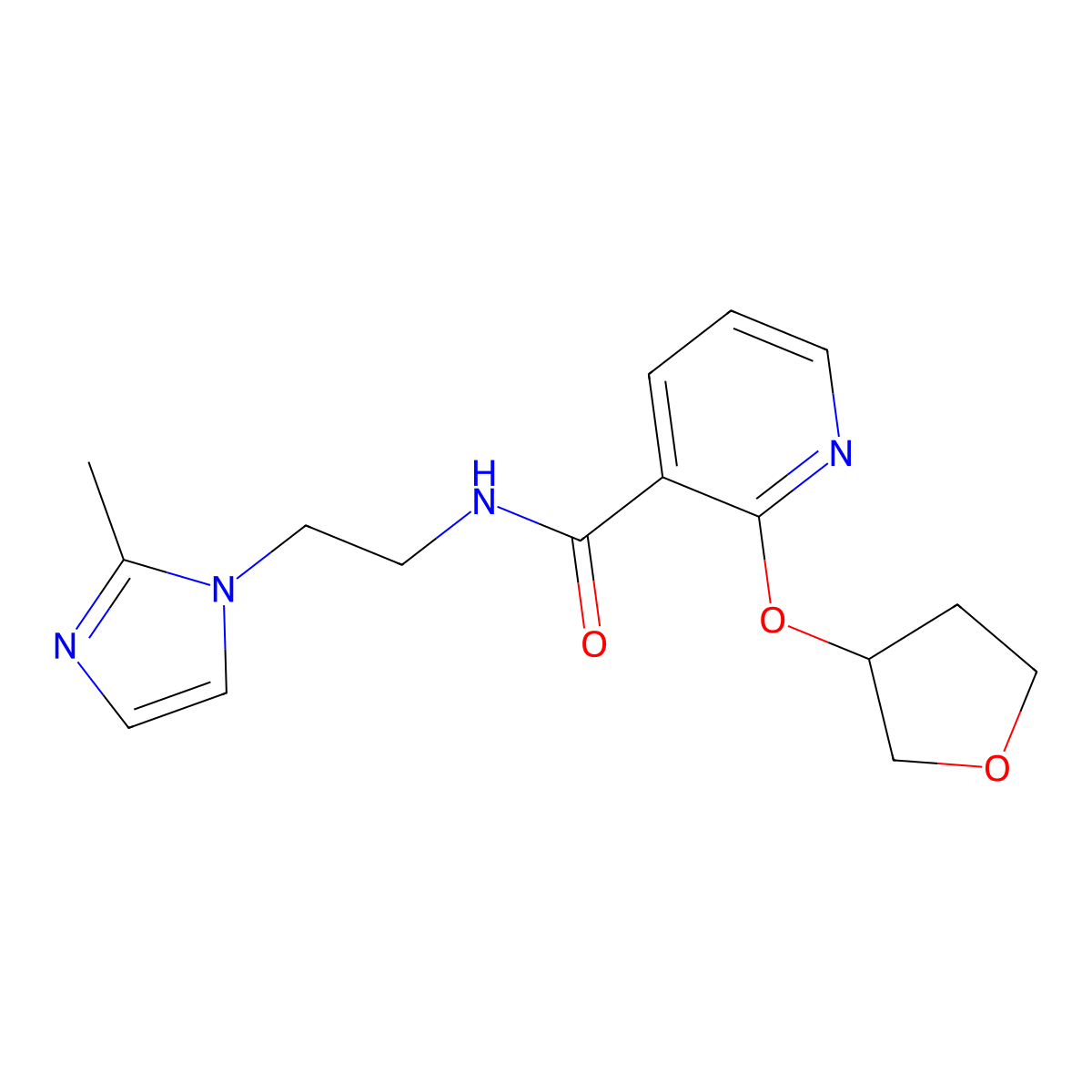 N-(2-(2-methyl-1H-imidazol-1-yl)ethyl)-2-((tetrahydrofuran-3-yl)oxy)nicotinamide molecular structure, CAS 2034236-79-6